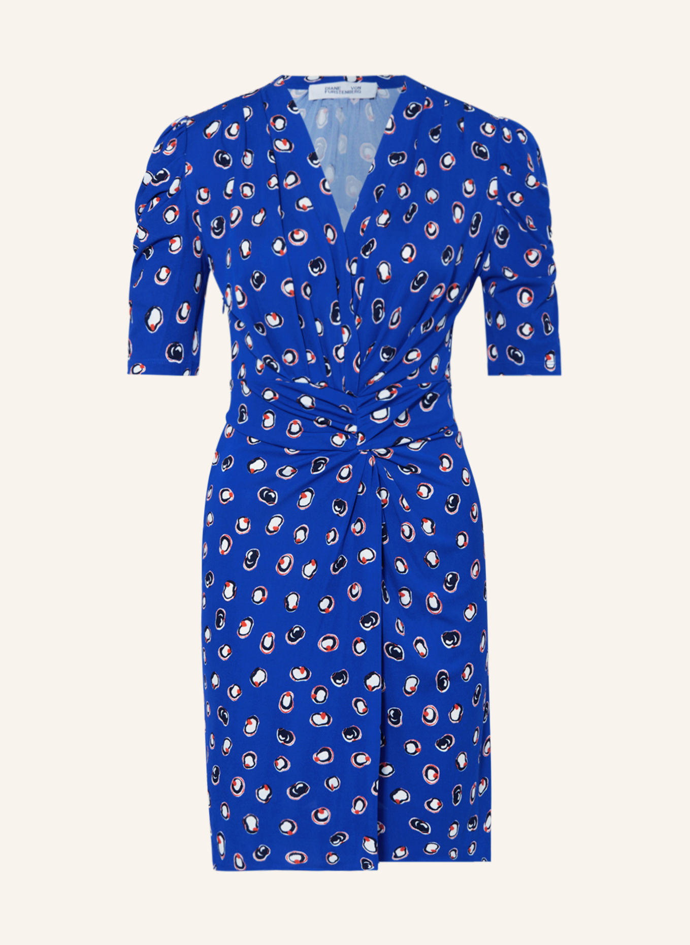 DIANE VON FURSTENBERG Jersey dress DUNCAN, Color: BLUE/ ORANGE/ WHITE (Image 1)