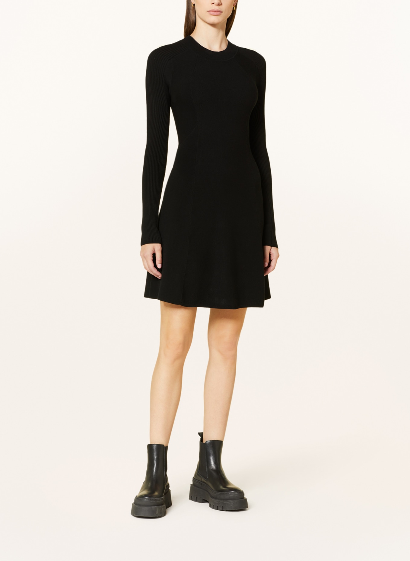 BOSS Knit dress FIROKO, Color: BLACK (Image 2)