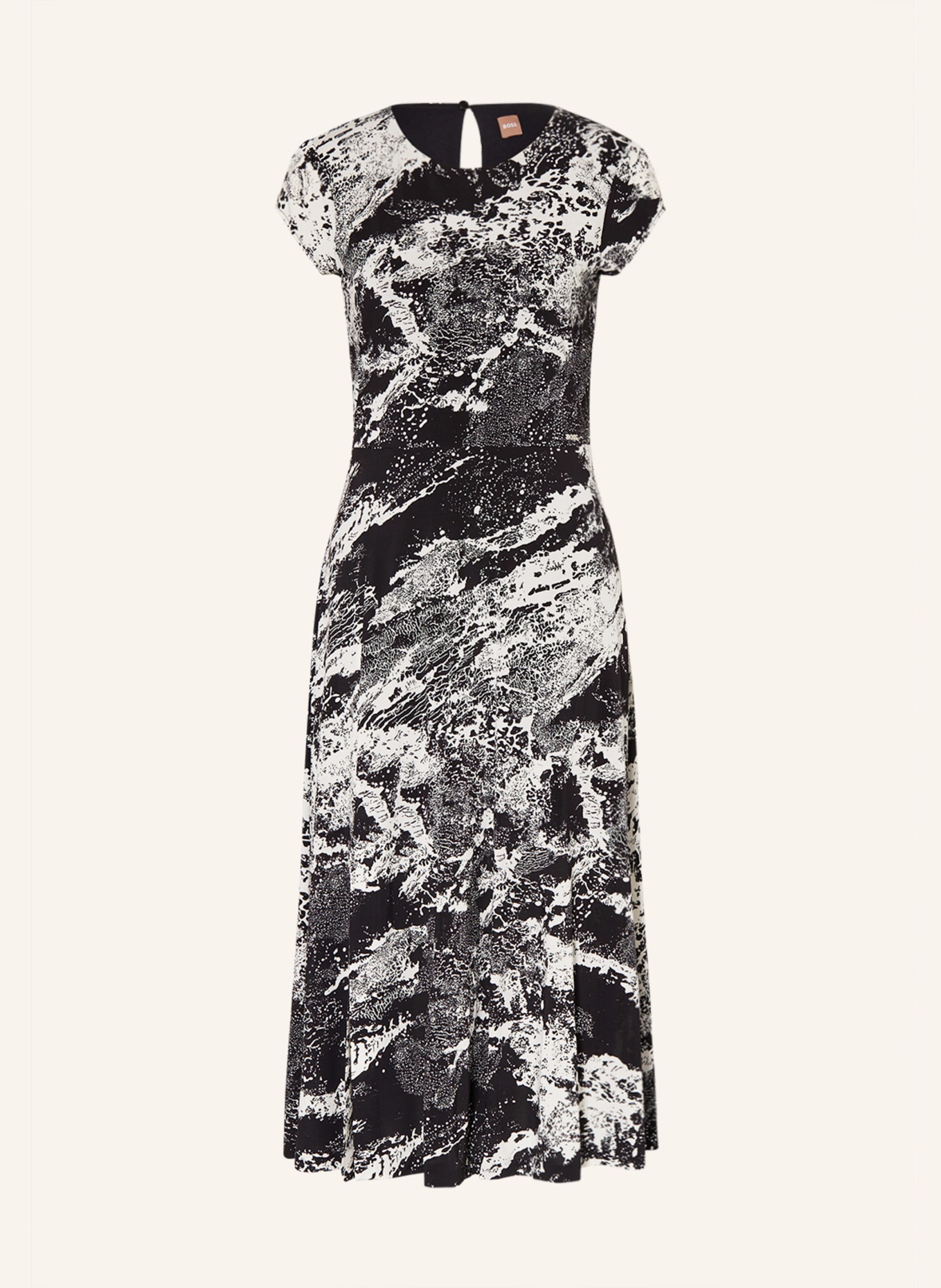 BOSS Jersey dress ELETAS, Color: BLACK/ WHITE (Image 1)
