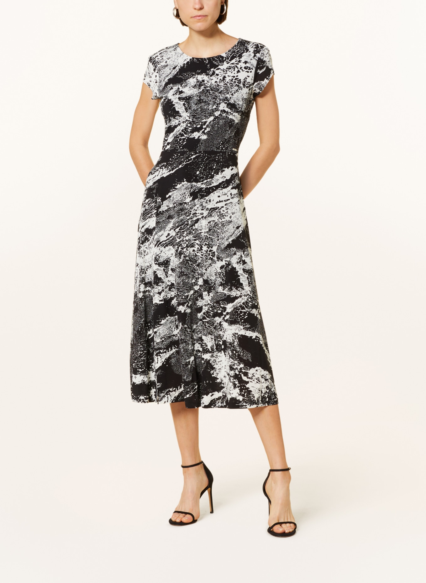 BOSS Jersey dress ELETAS, Color: BLACK/ WHITE (Image 2)