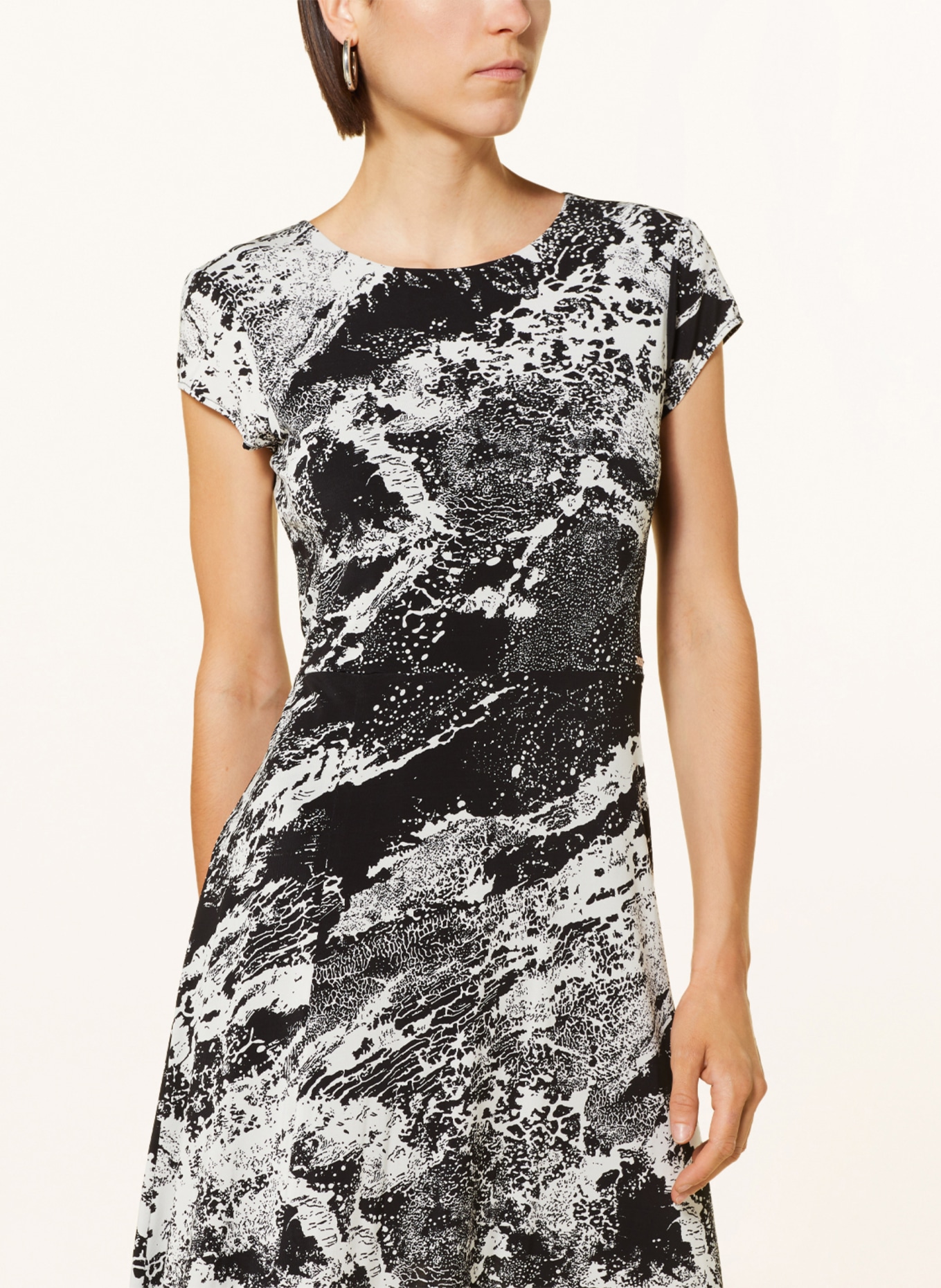 BOSS Jersey dress ELETAS, Color: BLACK/ WHITE (Image 4)