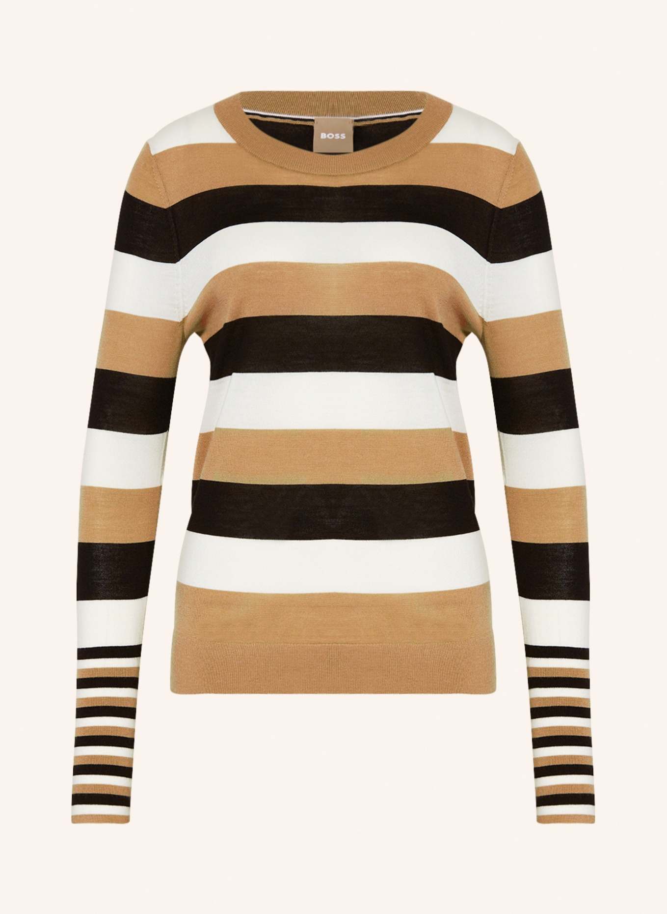 BOSS Sweater FODINASIA, Color: BEIGE/ WHITE/ BLACK (Image 1)