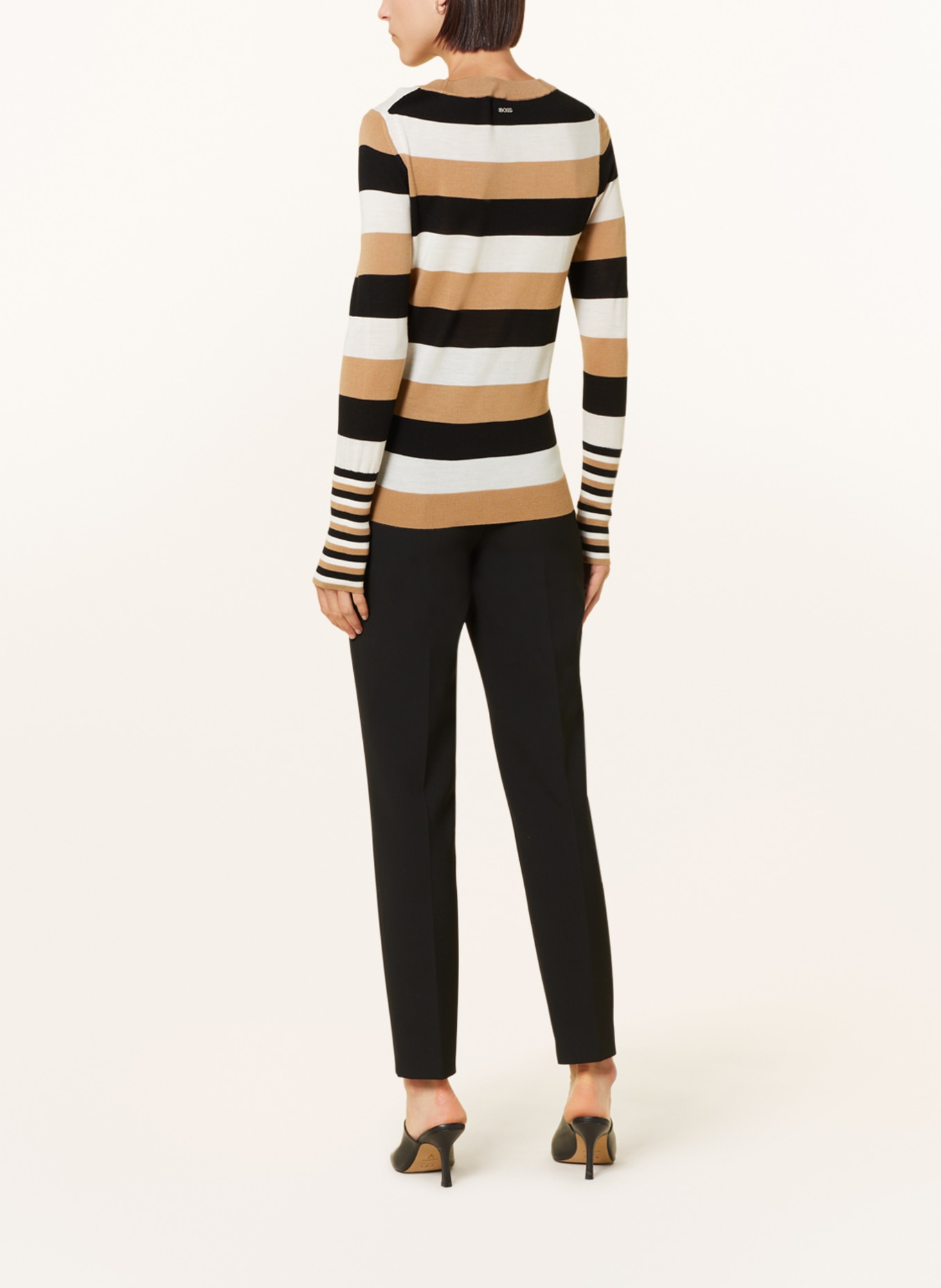 BOSS Sweater FODINASIA, Color: BEIGE/ WHITE/ BLACK (Image 3)