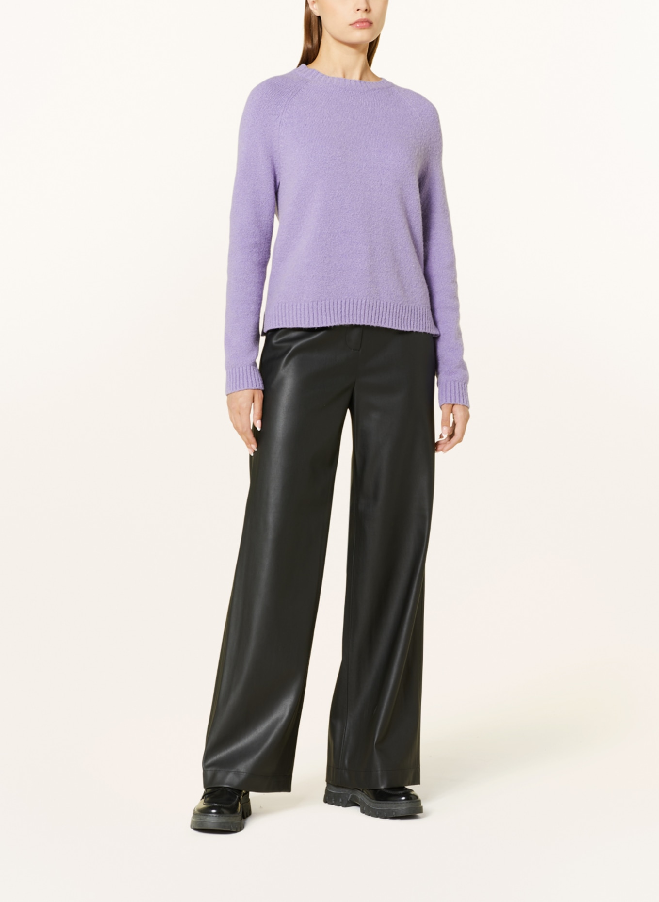 BOSS Wide leg trousers TOKASA in leather look, Color: BLACK (Image 2)