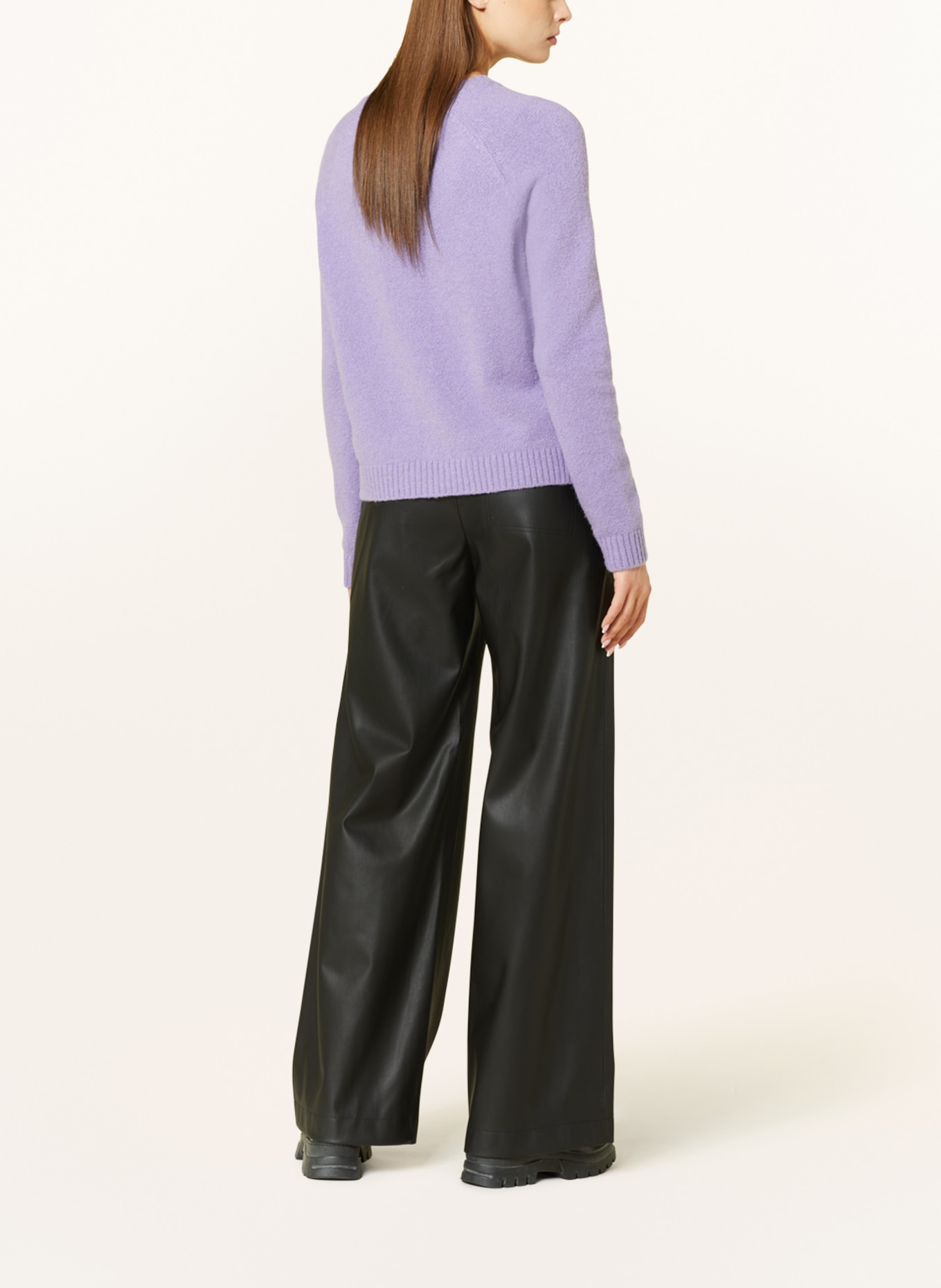 BOSS Wide leg trousers TOKASA in leather look, Color: BLACK (Image 3)
