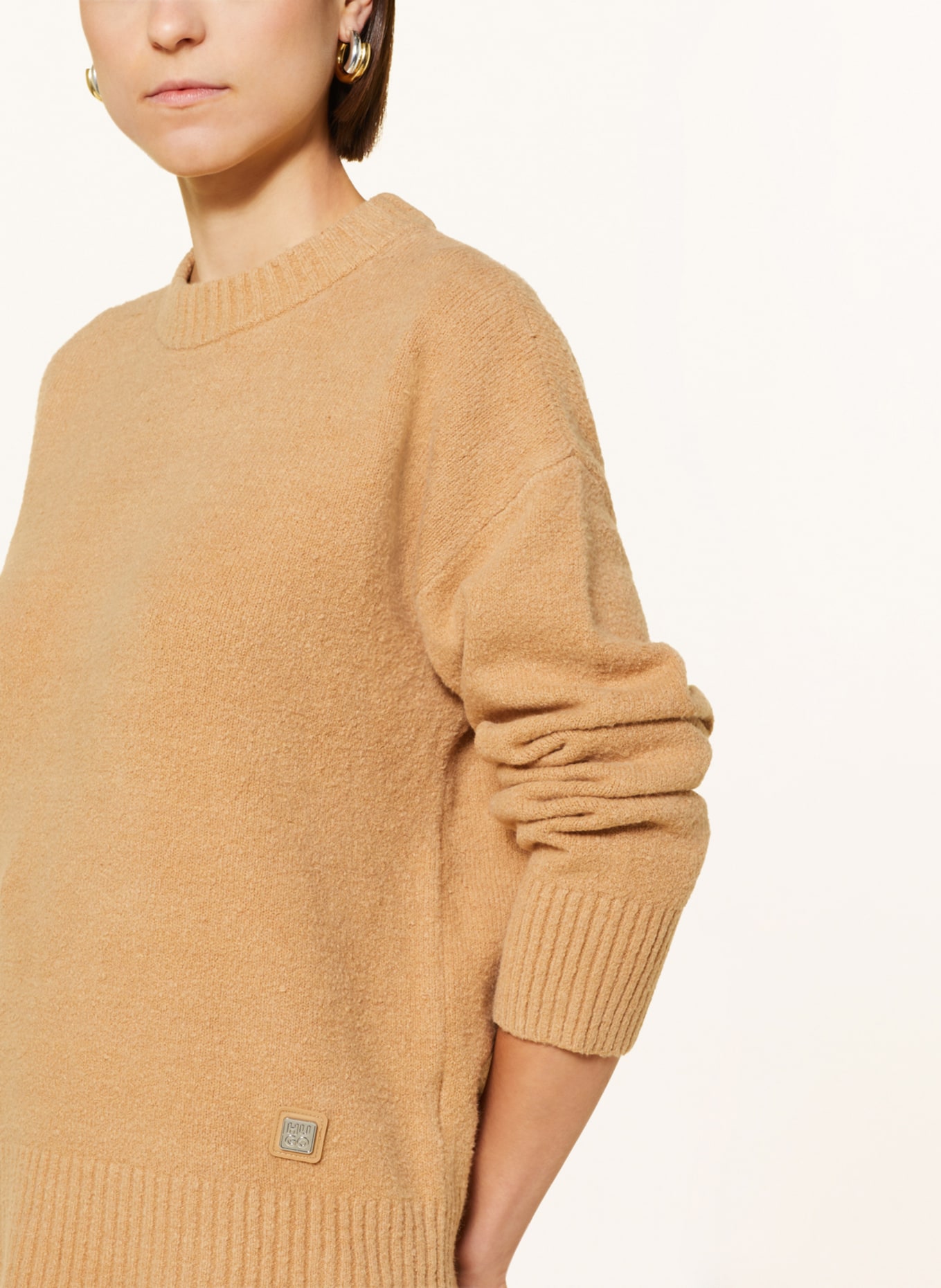 HUGO Oversized sweater SMEGINI, Color: BEIGE (Image 4)