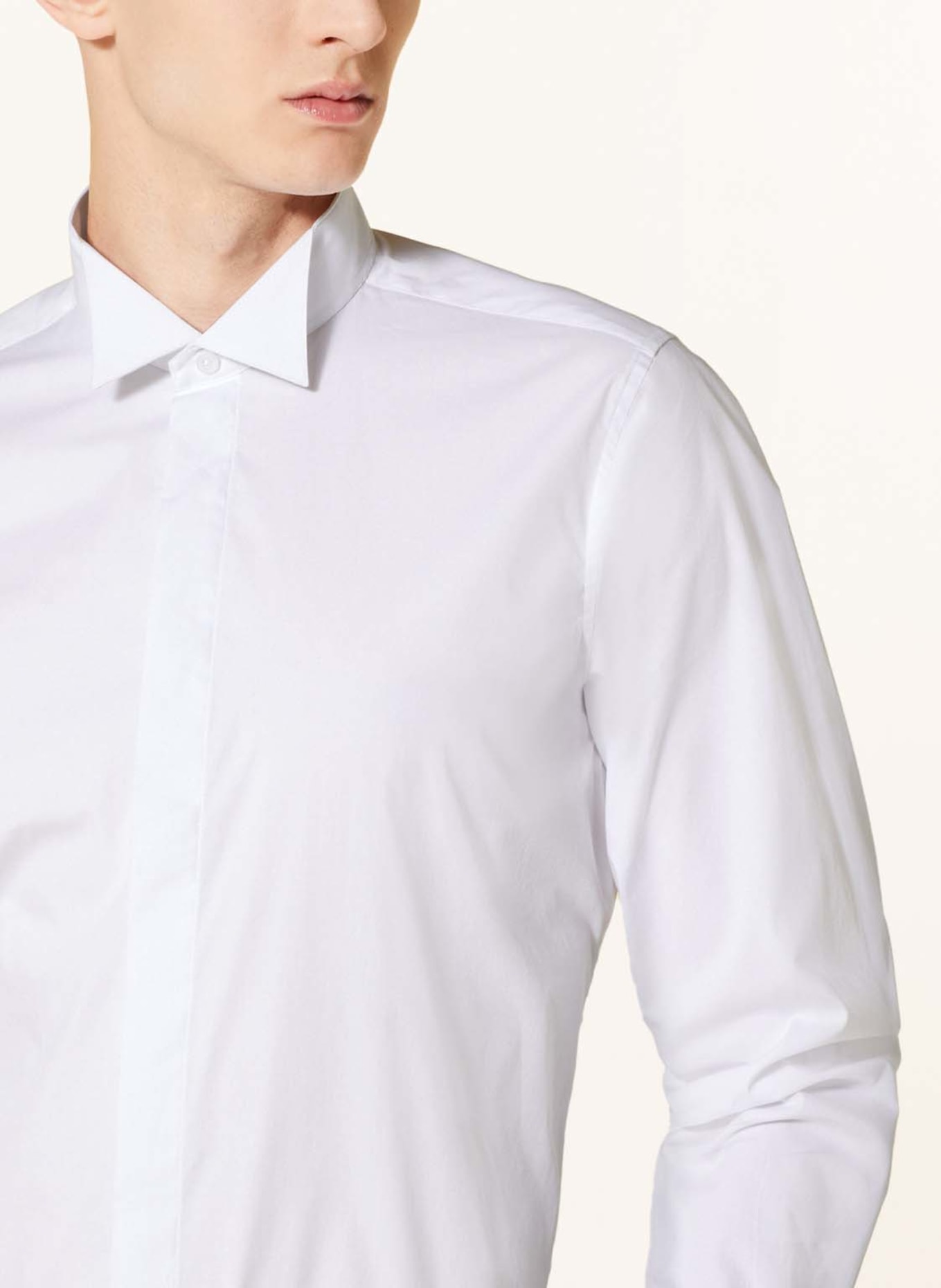 PAUL Tuxedo shirt GALA slim fit with French cuffs, Color: WHITE (Image 4)