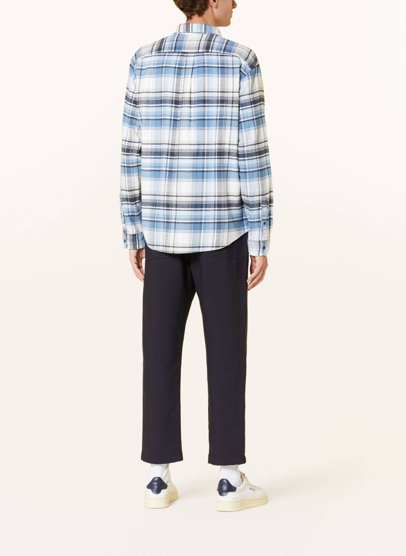 PAUL Flannel shirt comfort fit, Color: CREAM/ LIGHT BLUE/ DARK BLUE (Image 3)