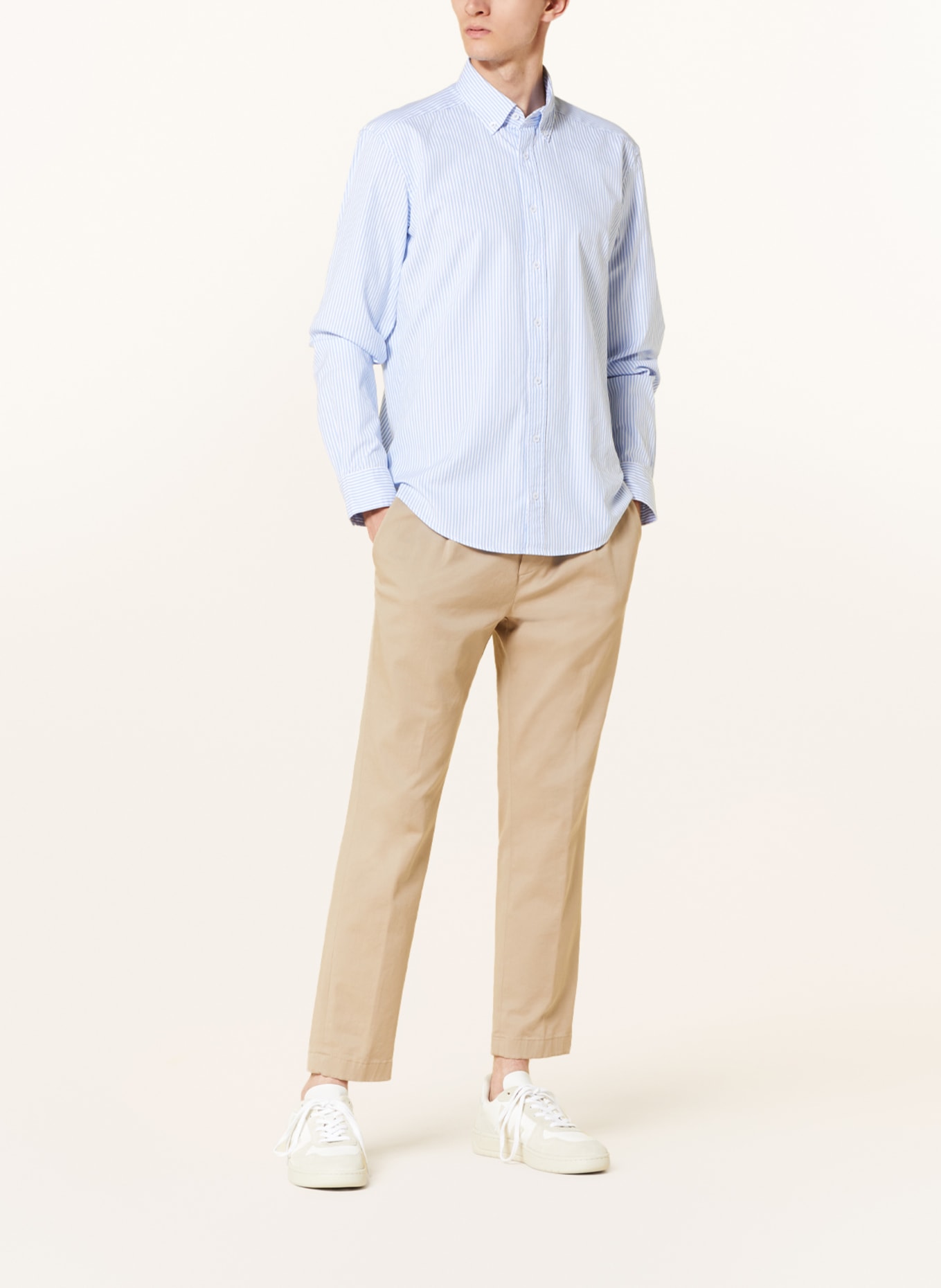 STROKESMAN'S Oxford shirt regular fit, Color: WHITE/ LIGHT BLUE (Image 2)