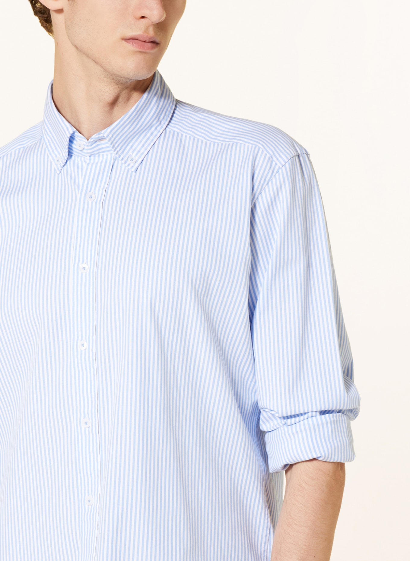 STROKESMAN'S Oxford shirt regular fit, Color: WHITE/ LIGHT BLUE (Image 4)