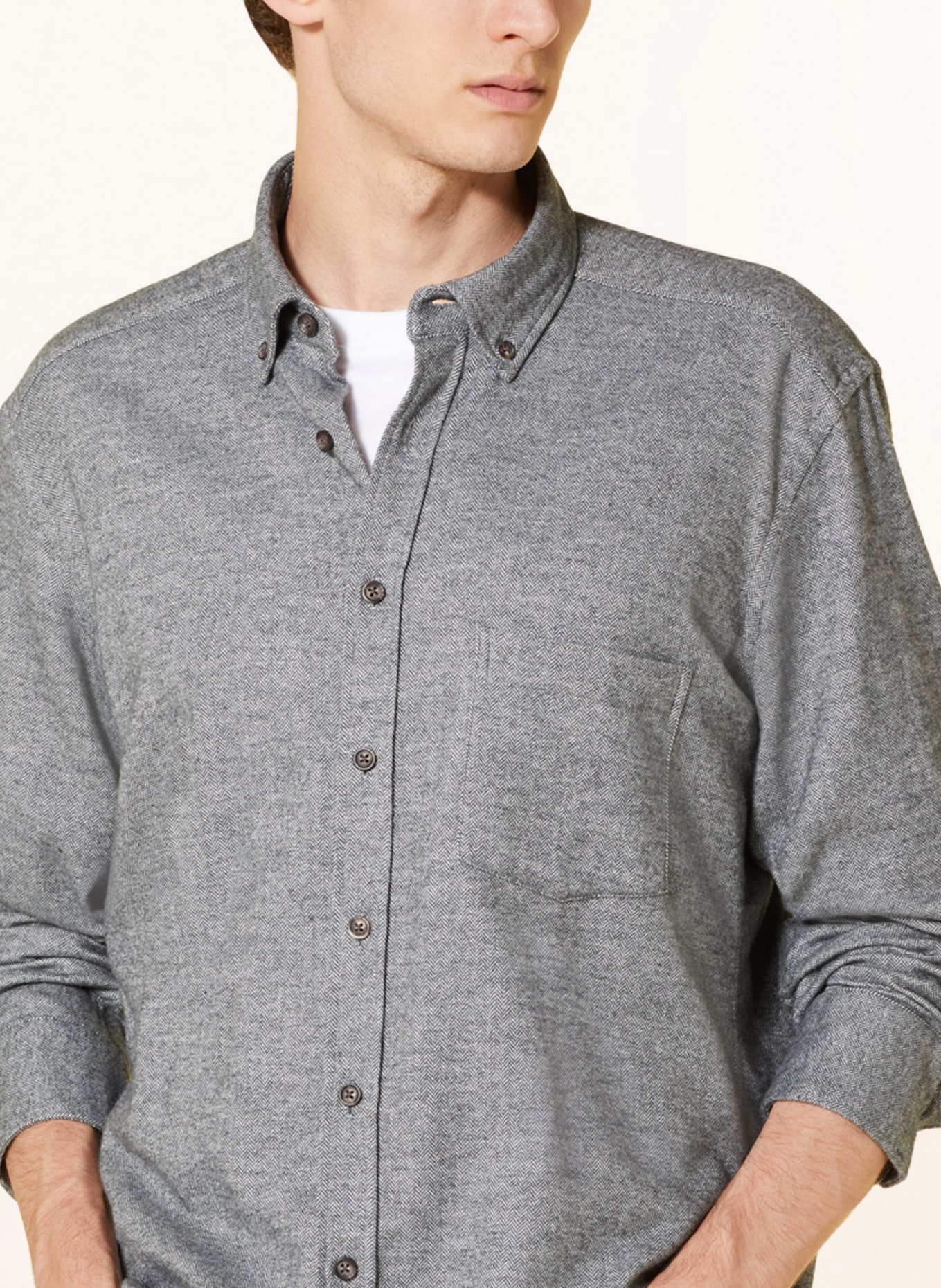 STROKESMAN'S Flanellhemd Regular Fit: 78405 anthra