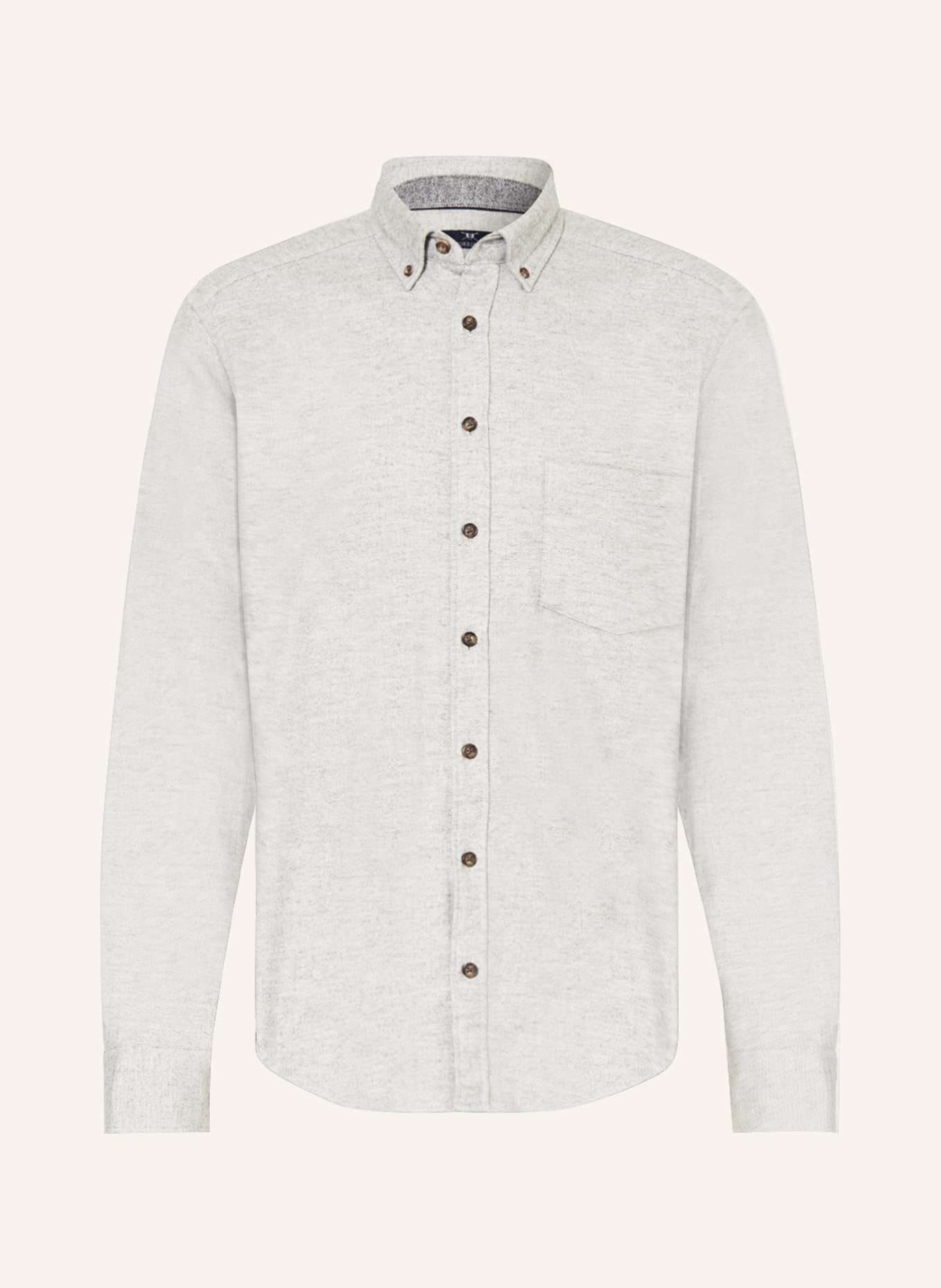 STROKESMAN'S Flannel shirt regular fit, Color: LIGHT GRAY (Image 1)