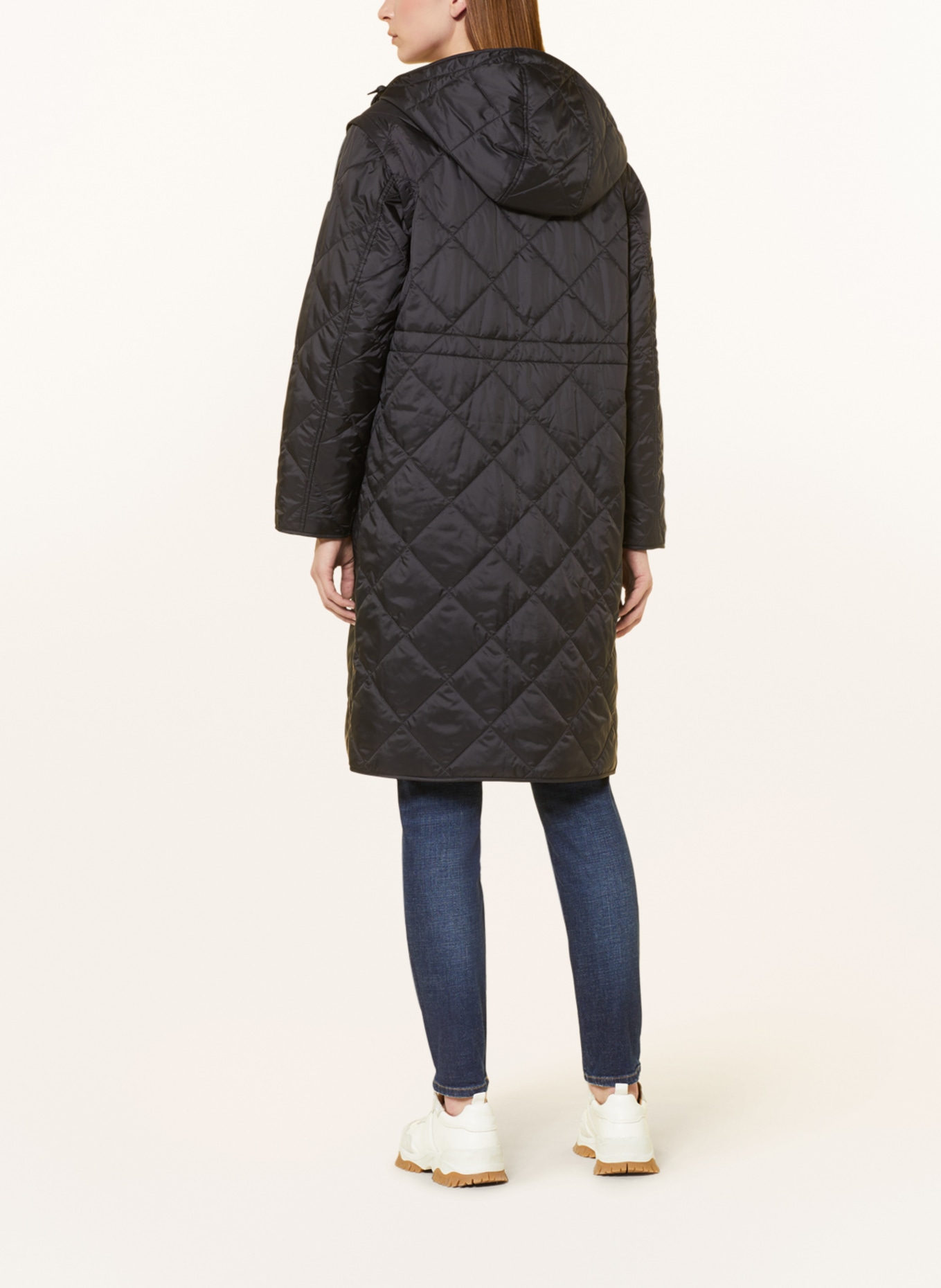 Marc O'Polo DENIM Quilted coat with detachable sleeves, Color: DARK BLUE (Image 3)