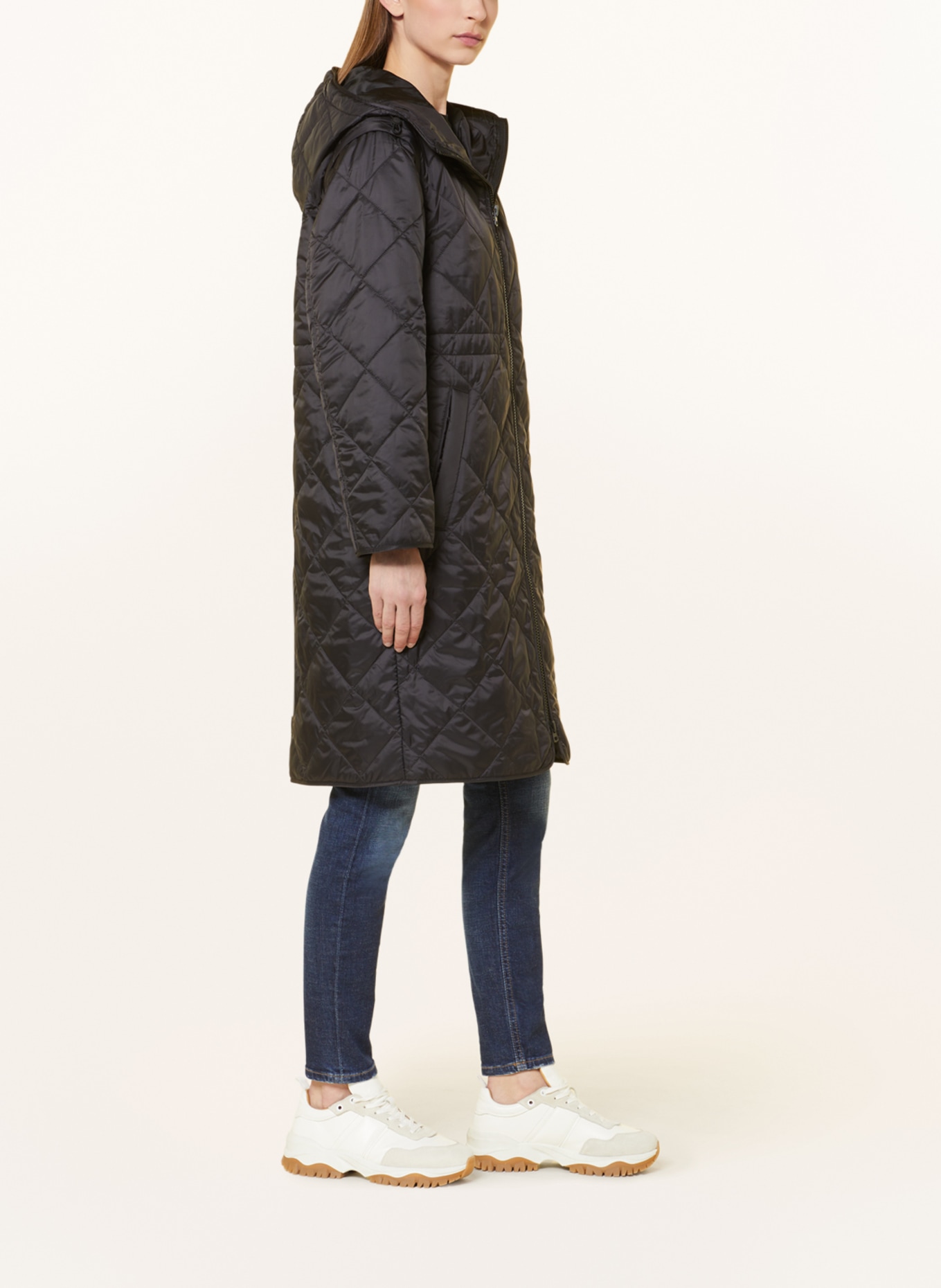 Marc O'Polo DENIM Quilted coat with detachable sleeves, Color: DARK BLUE (Image 4)