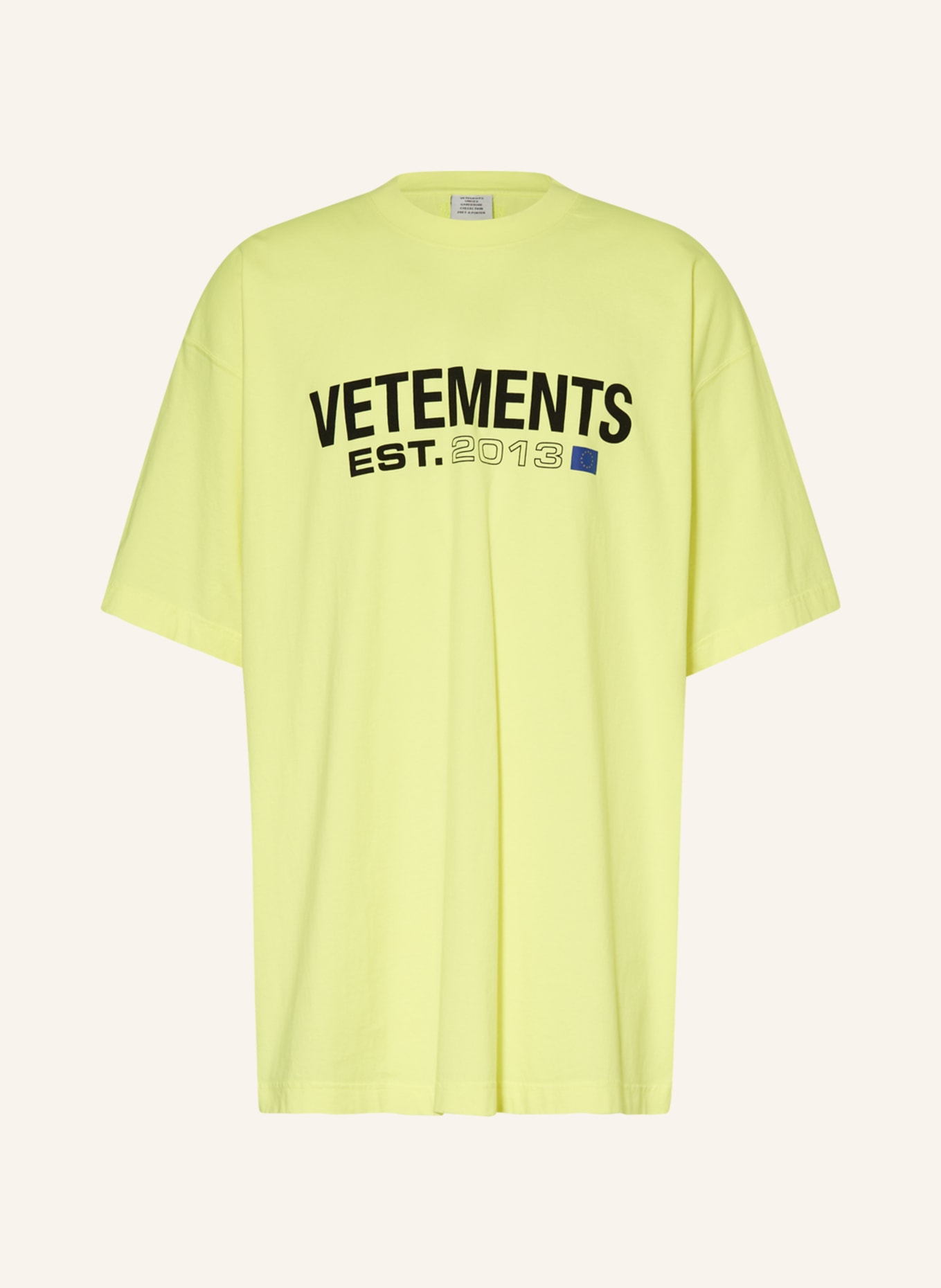 VETEMENTS Oversized tričko, Barva: NEONOVĚ ŽLUTÁ (Obrázek 1)