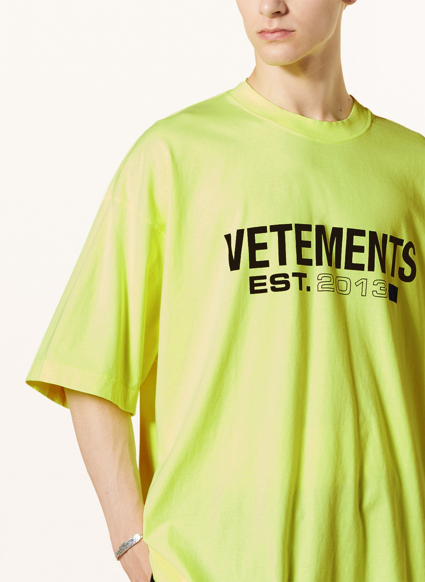 VETEMENTS Oversized tričko, Barva: NEONOVĚ ŽLUTÁ (Obrázek 4)
