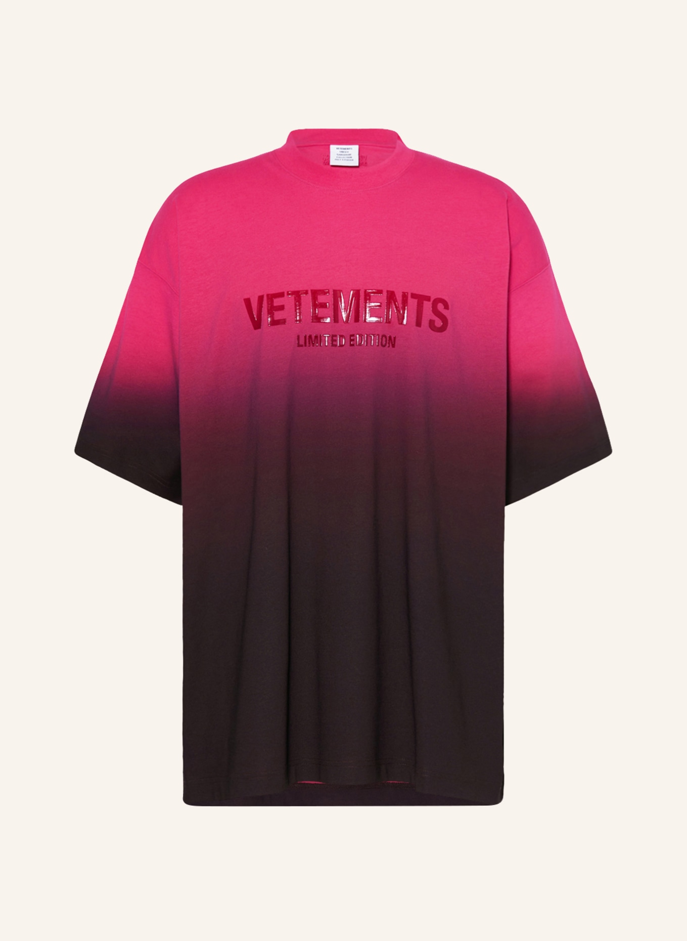 VETEMENTS Oversized-Shirt, Farbe: PINK/ DUNKELBRAUN (Bild 1)