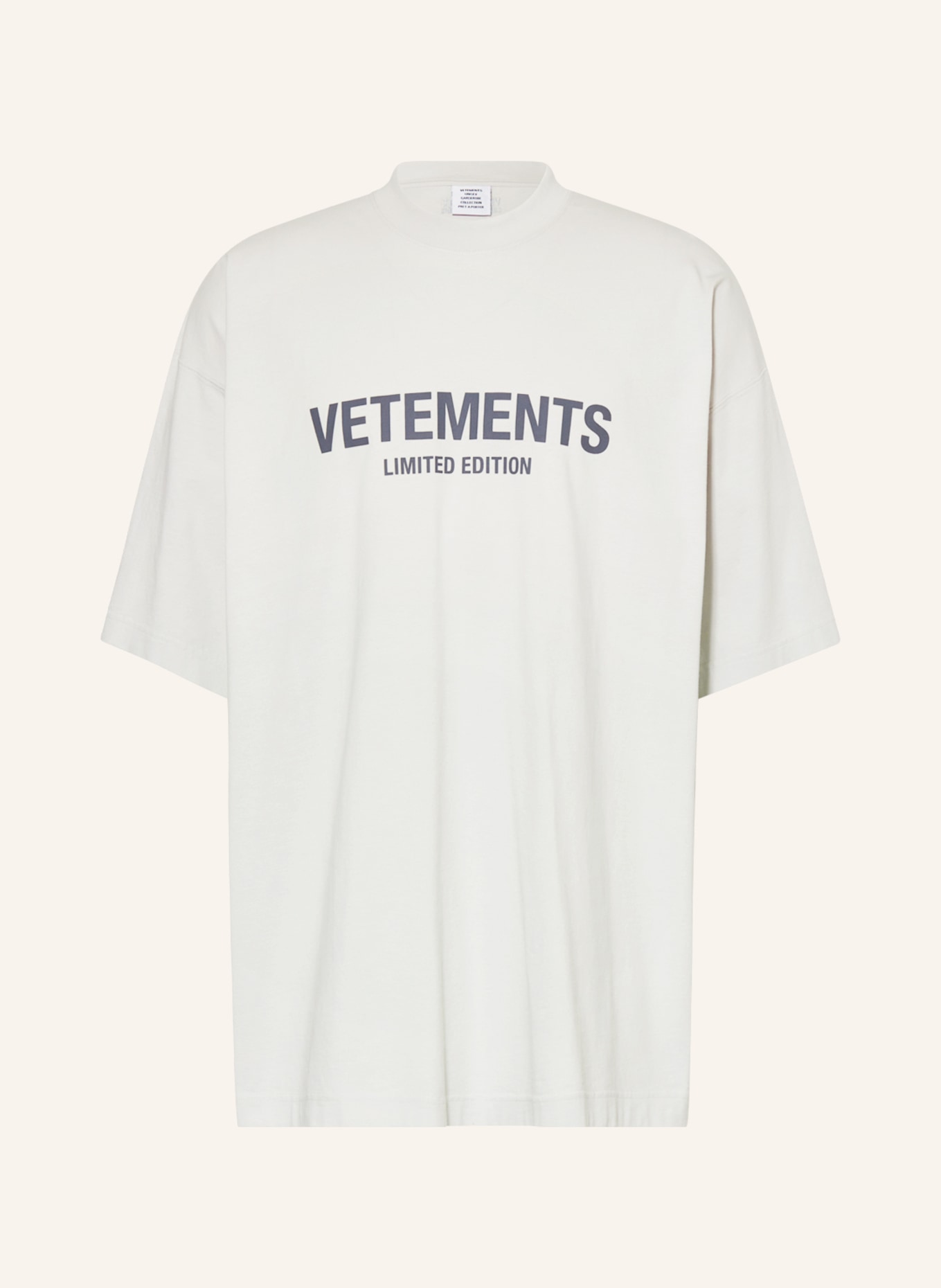 VETEMENTS Oversized tričko, Barva: SVĚTLE ŠEDÁ (Obrázek 1)