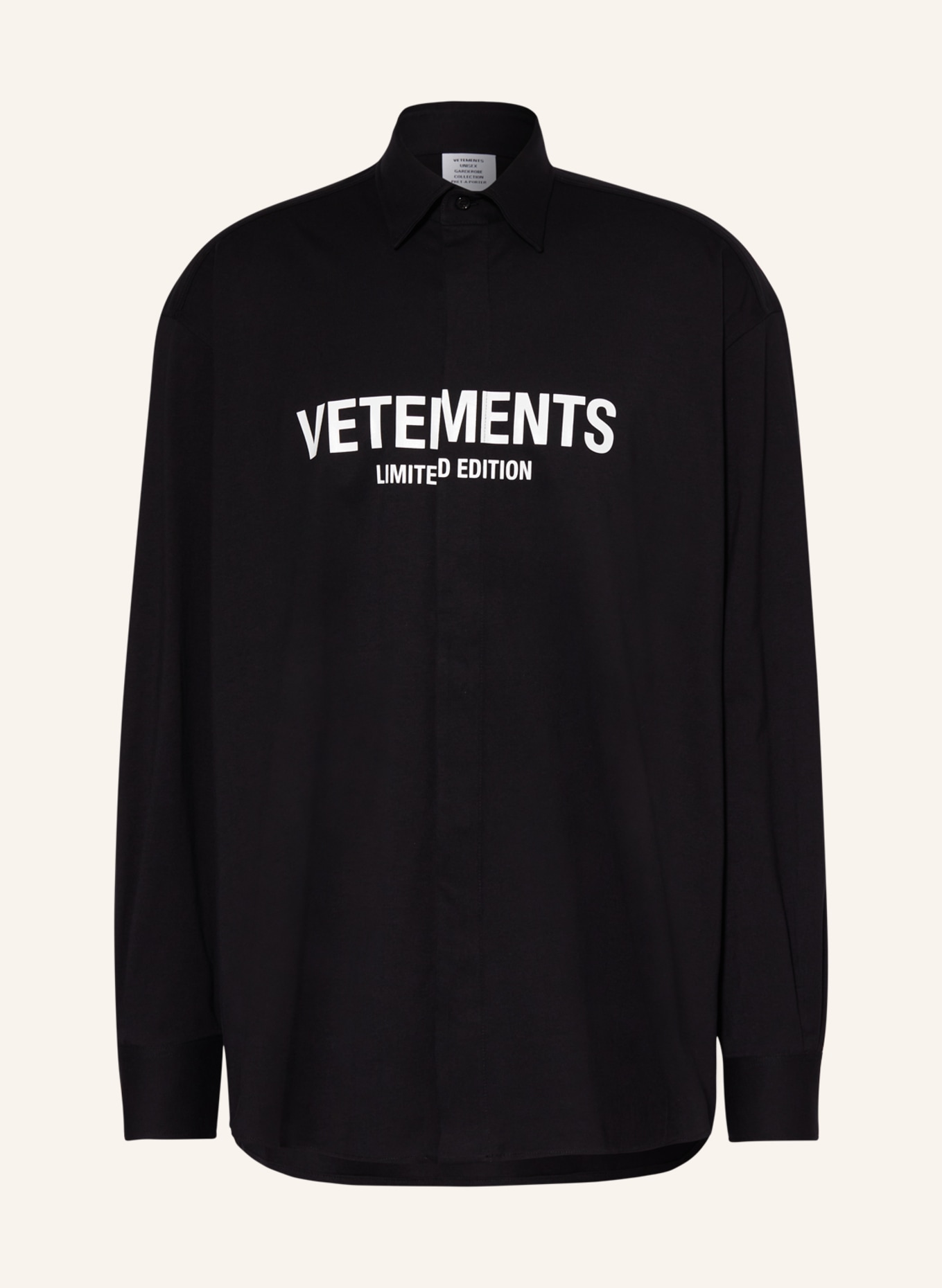 VETEMENTS Jersey shirt comfort fit in black