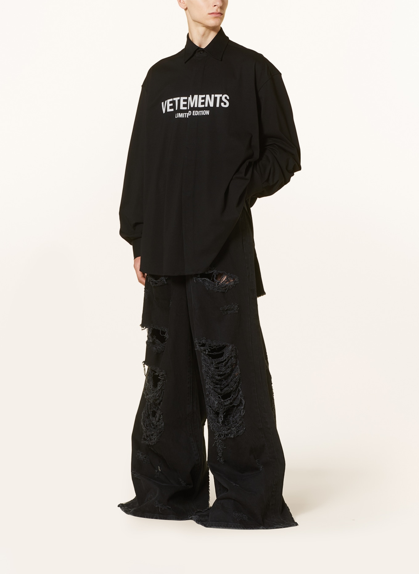 VETEMENTS Jerseyhemd Comfort Fit, Farbe: SCHWARZ (Bild 2)