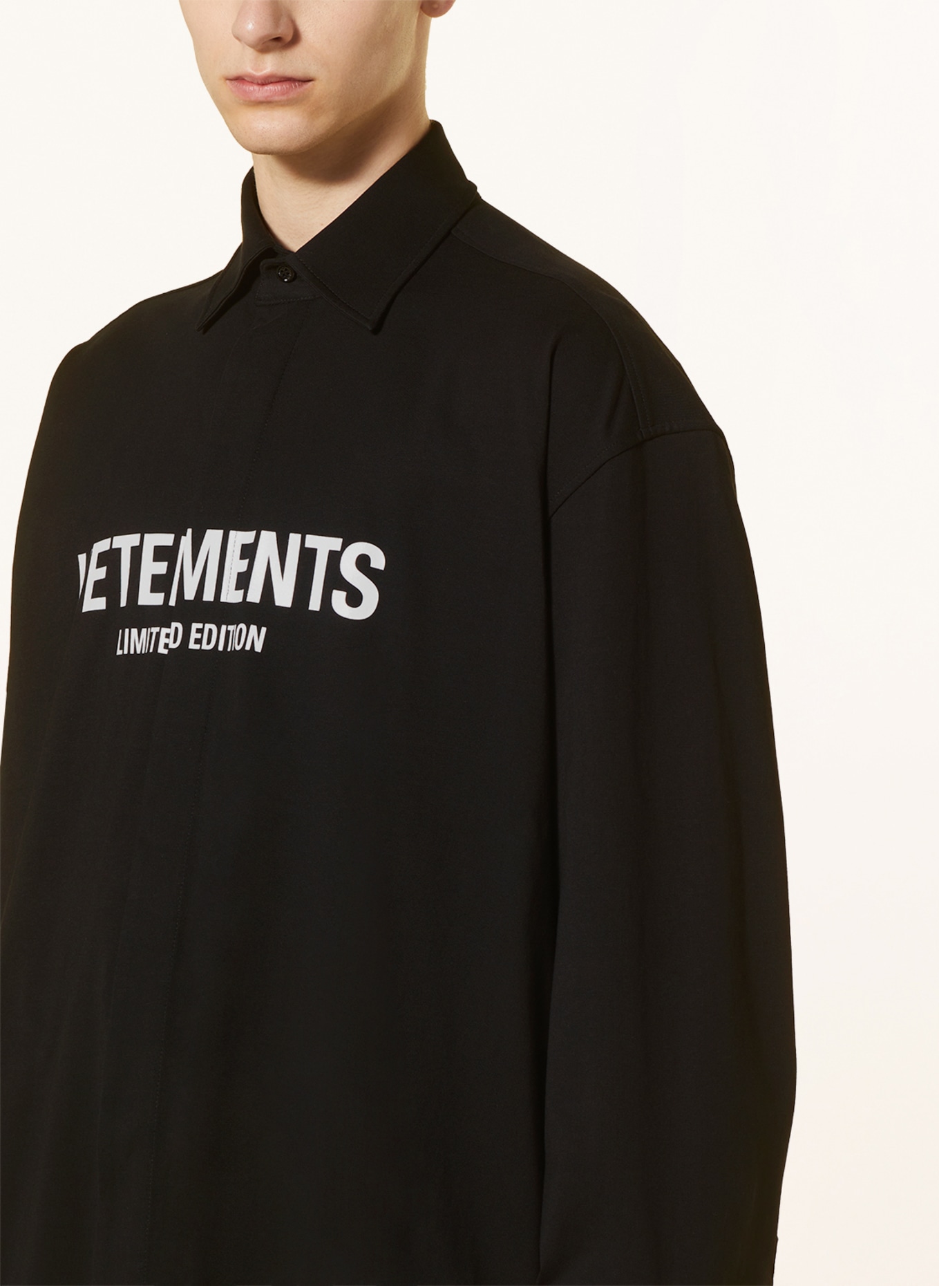 VETEMENTS Jersey shirt comfort fit, Color: BLACK (Image 4)
