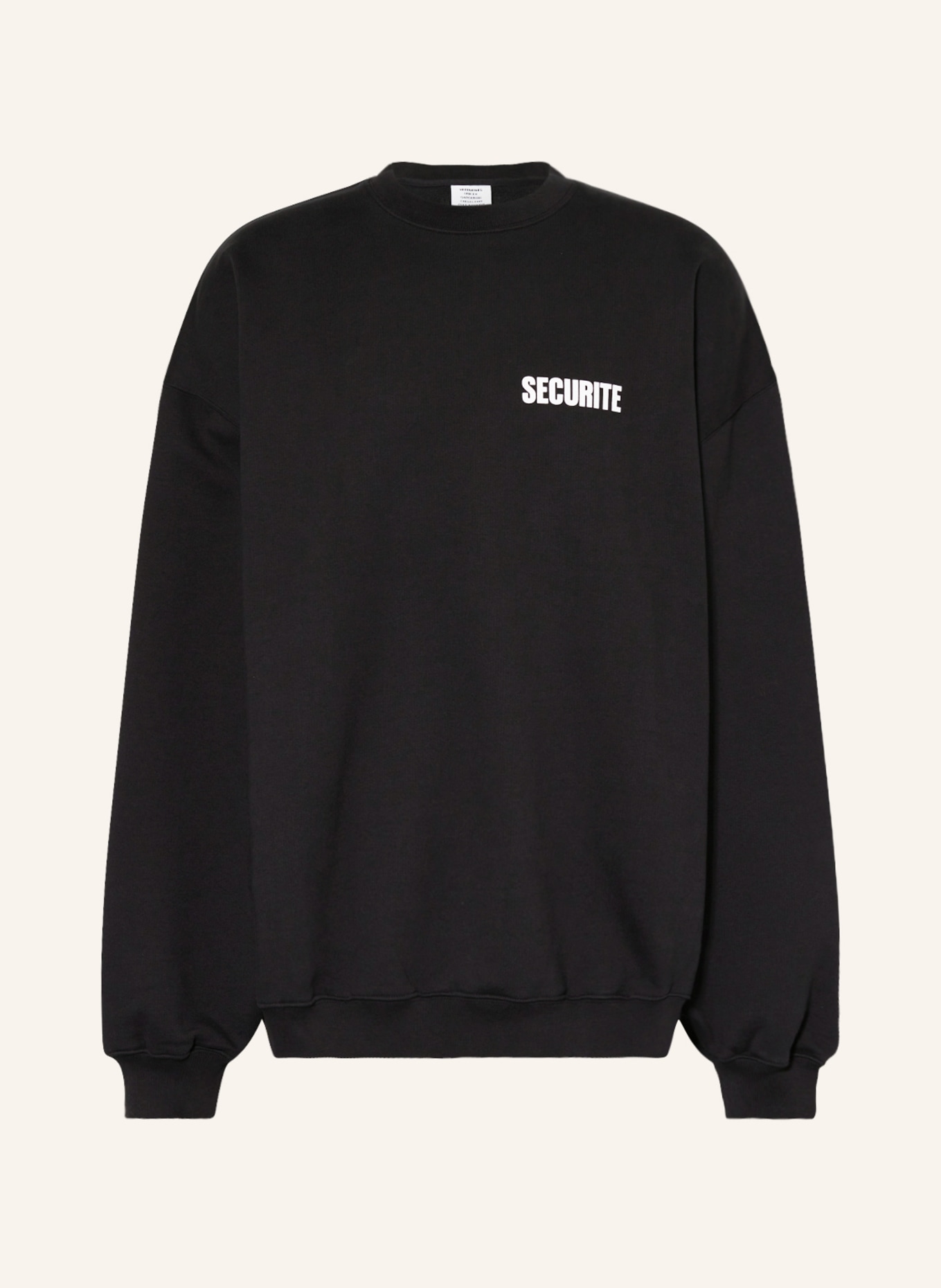 VETEMENTS Oversized sweatshirt, Color: BLACK (Image 1)