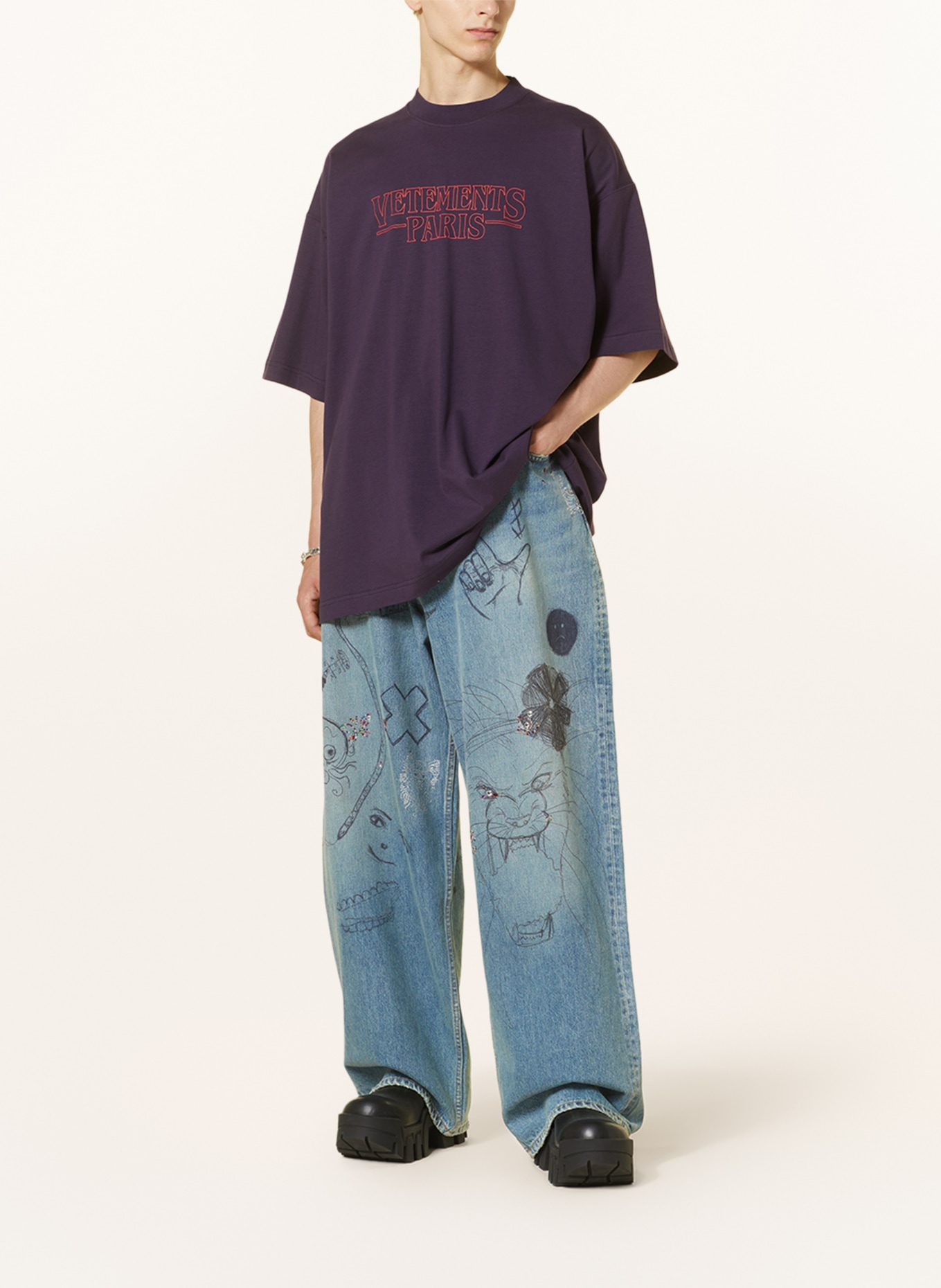 VETEMENTS Oversized shirt, Color: DARK PURPLE (Image 2)