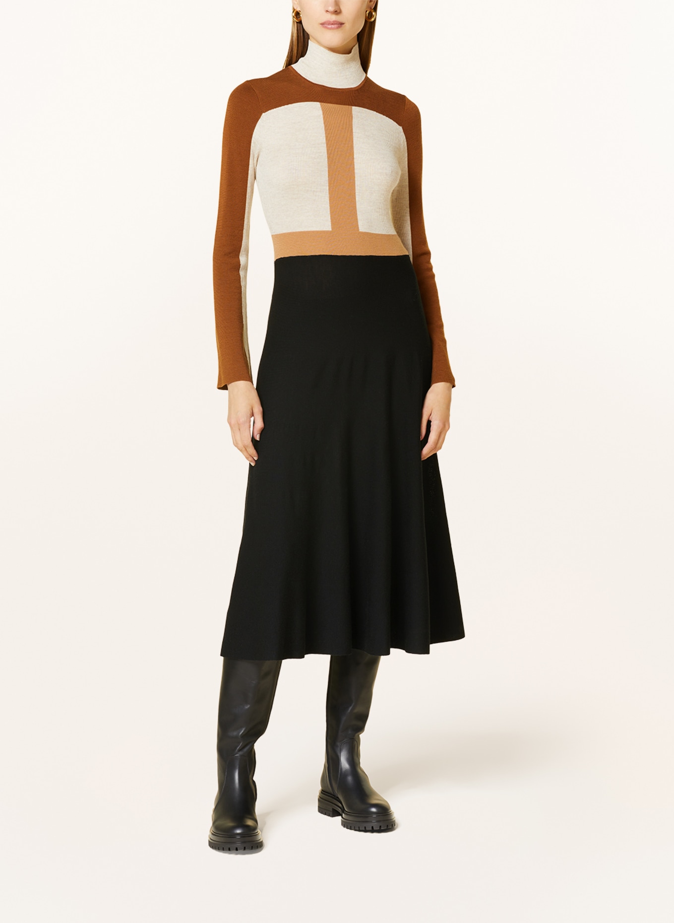 Chloé Knit dress, Color: BLACK/ BROWN/ CREAM (Image 2)