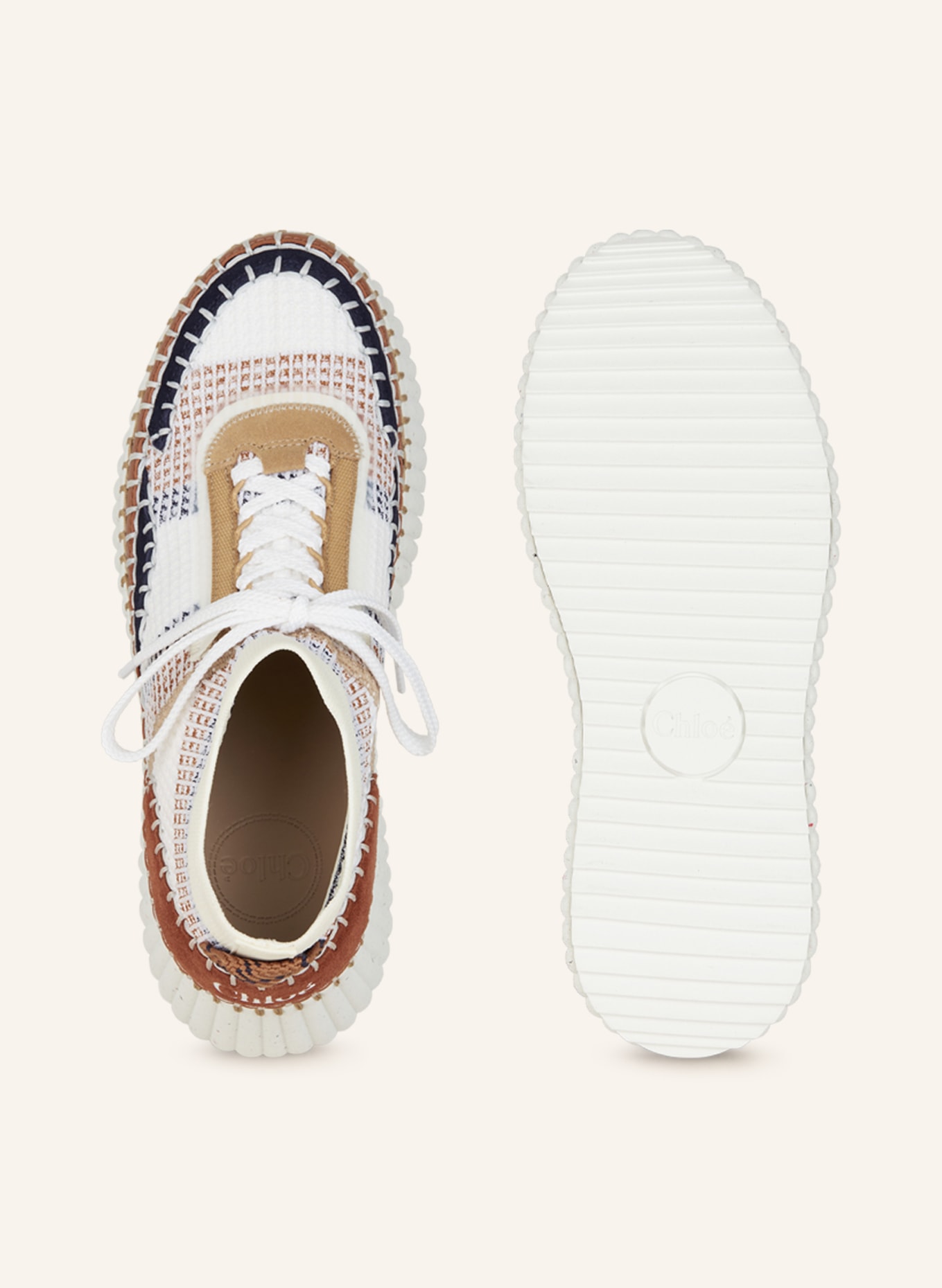 Chloé Hightop sneakers NAMA, Color: BROWN/ WHITE/ BLUE (Image 5)