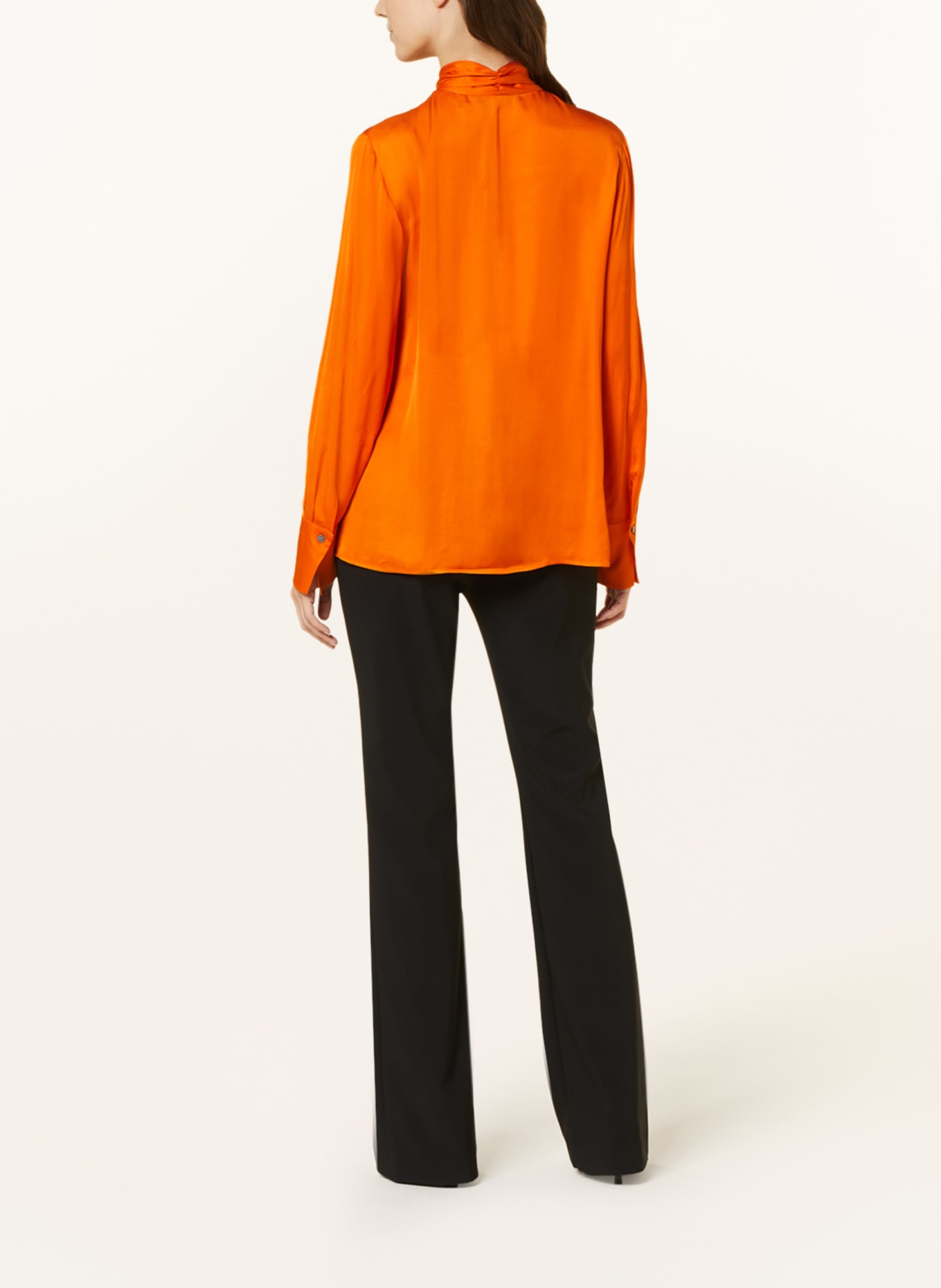 ELENA MIRO Satin bow-tie blouse, Color: ORANGE (Image 3)