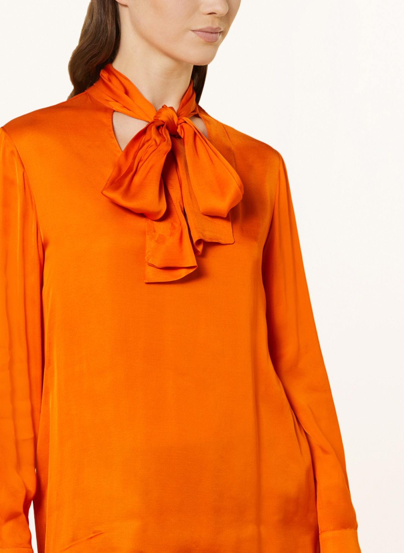 ELENA MIRO Satin bow-tie blouse, Color: ORANGE (Image 4)