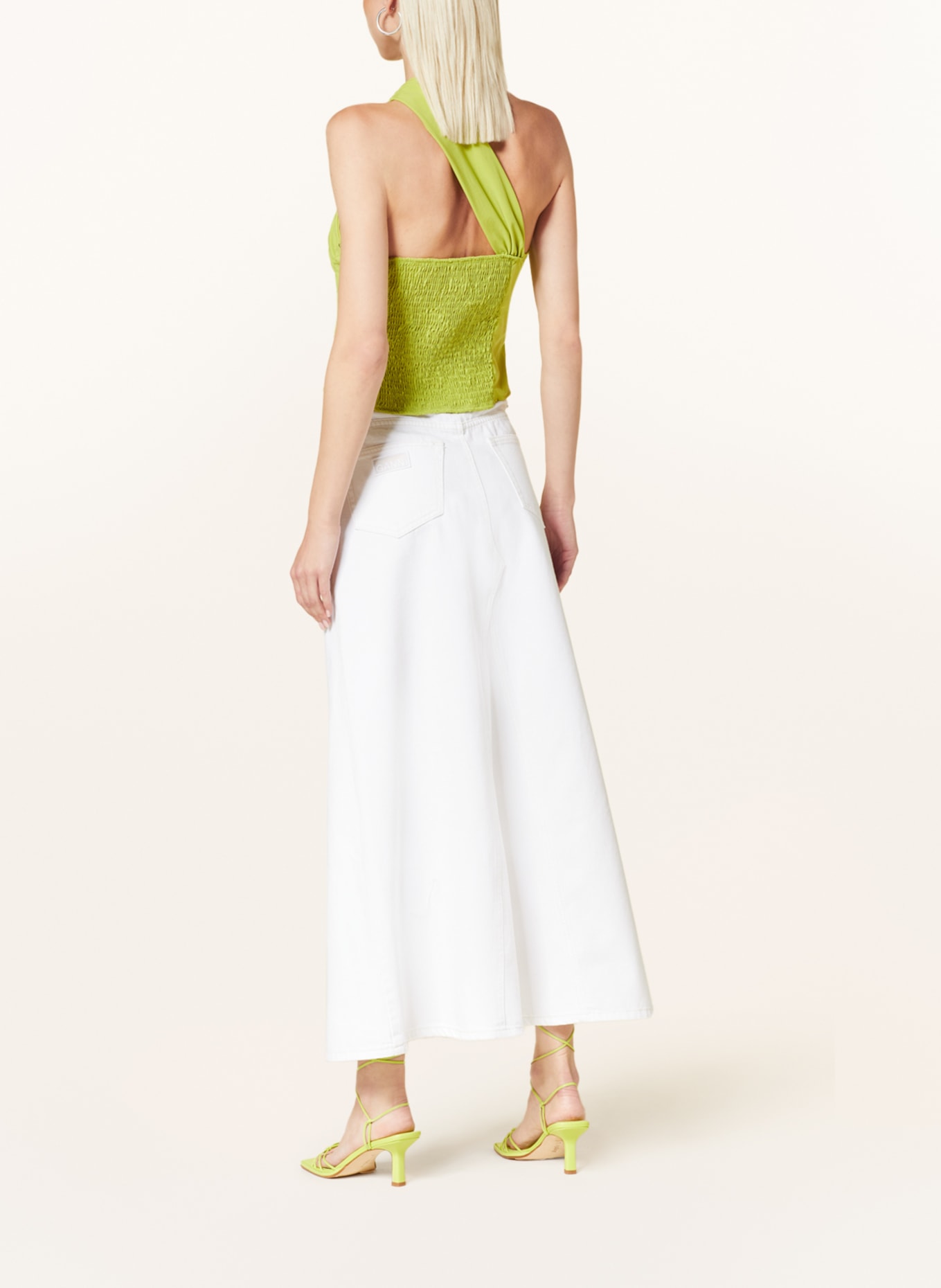 GANNI Denim skirt, Color: WHITE (Image 3)