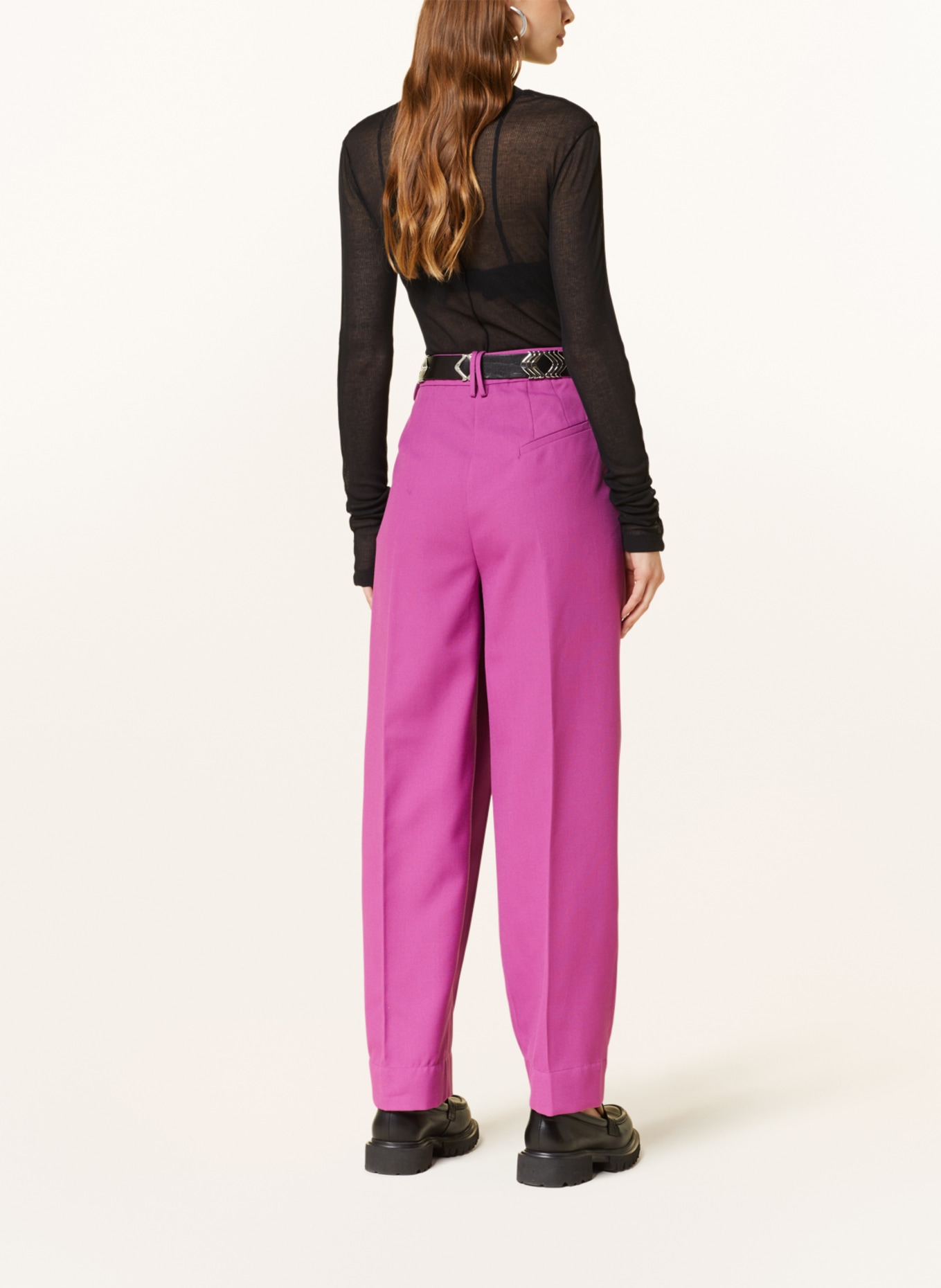 GANNI Wide leg trousers, Color: FUCHSIA (Image 3)