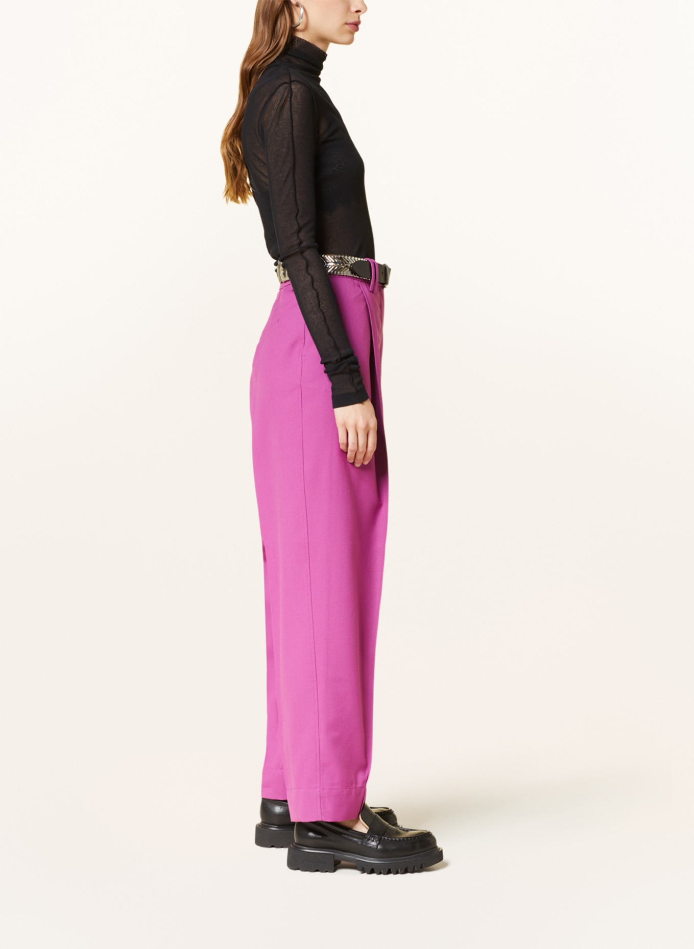 GANNI Wide leg trousers, Color: FUCHSIA (Image 4)