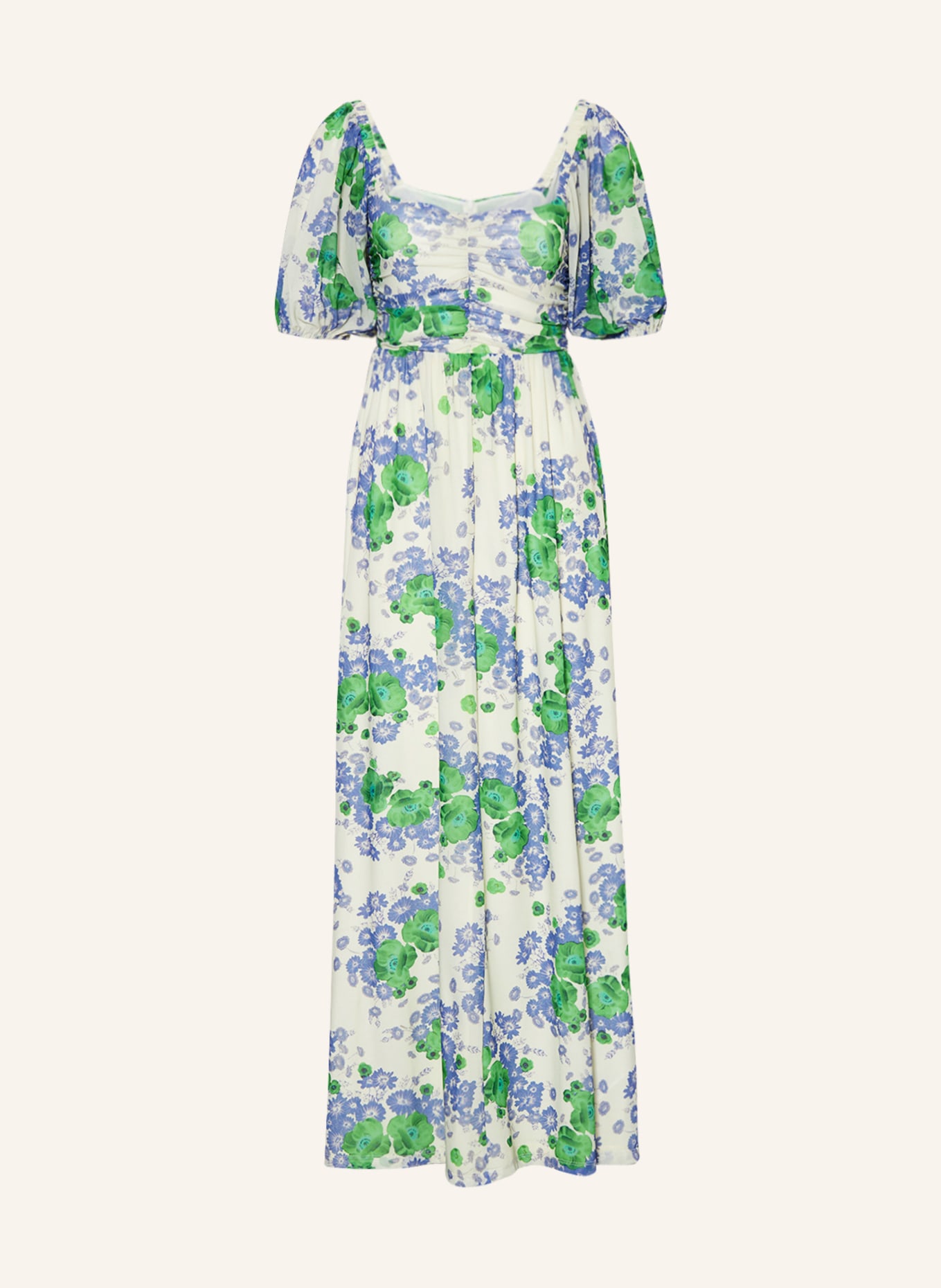 GANNI Mesh dress, Color: ECRU/ LIGHT GREEN/ BLUE (Image 1)
