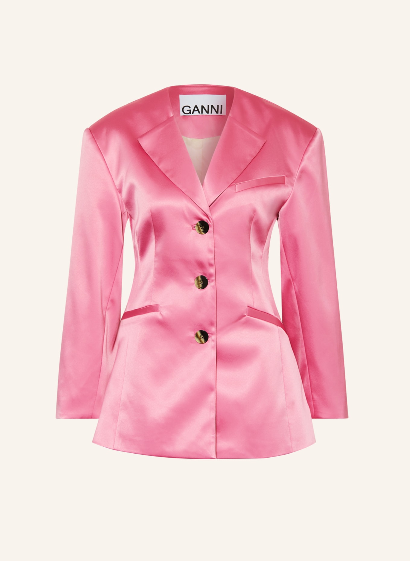 GANNI Satin blazer, Color: PINK (Image 1)