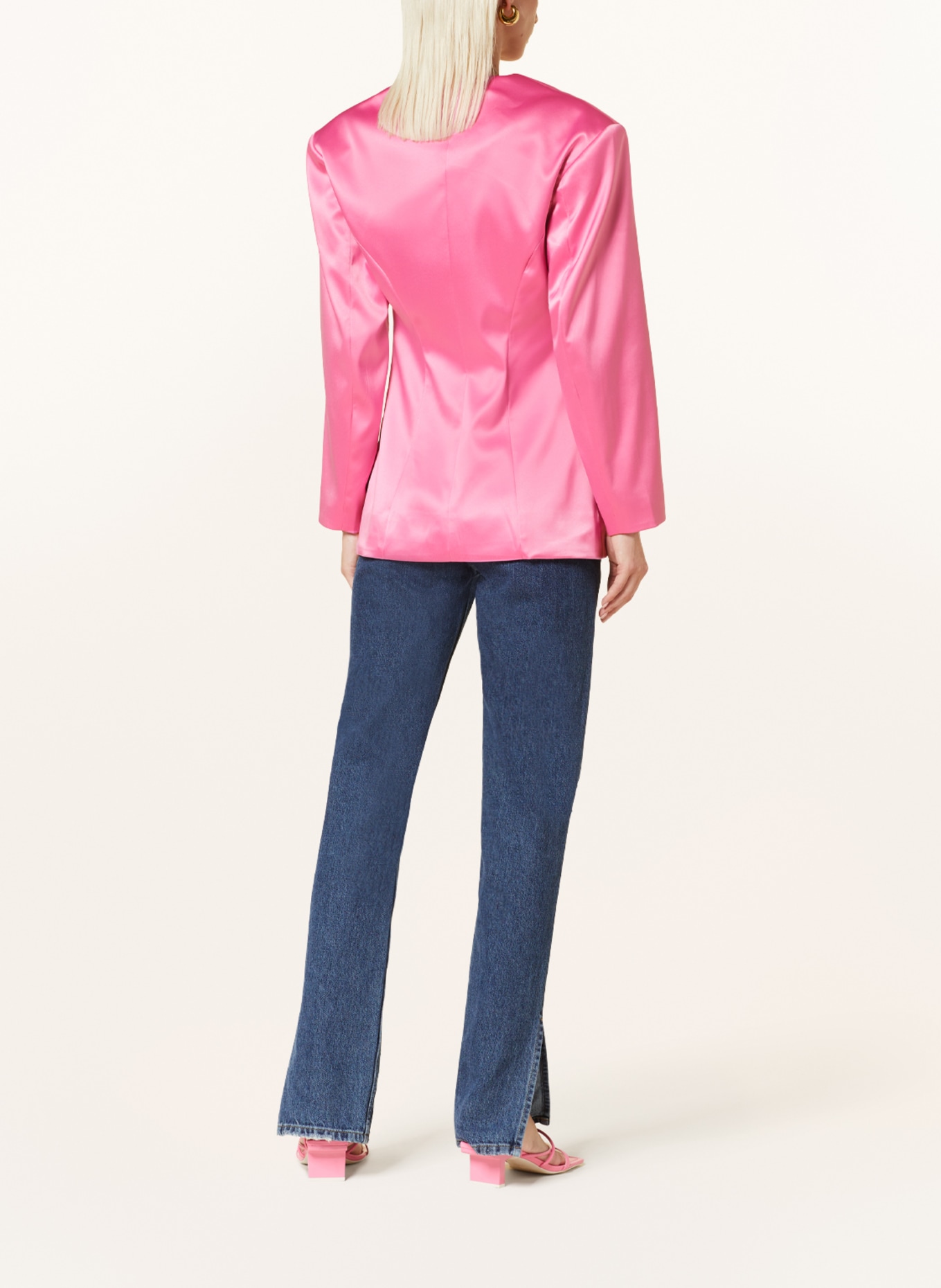GANNI Satin blazer, Color: PINK (Image 3)