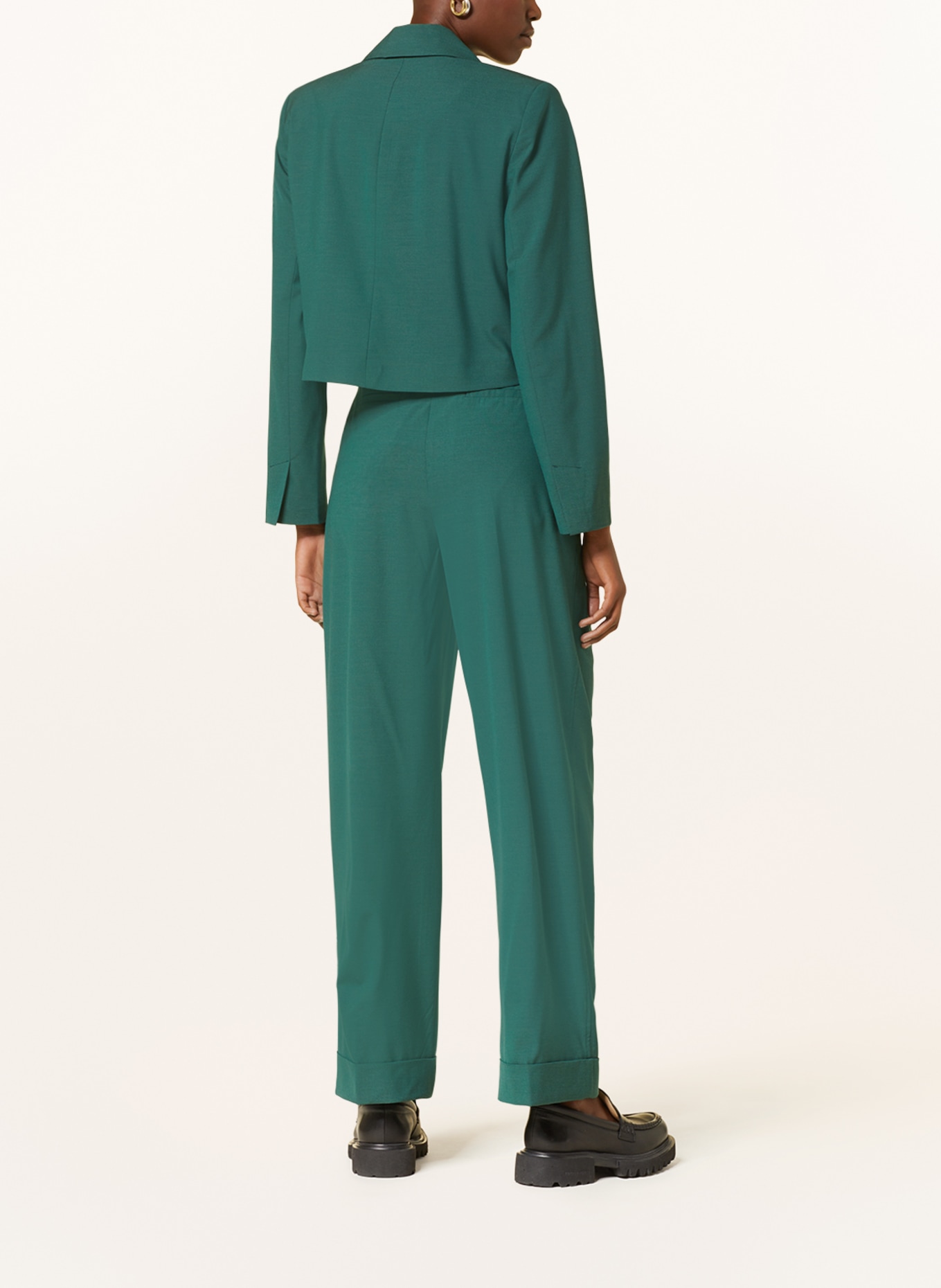 GANNI Cropped blazer, Color: GREEN (Image 3)
