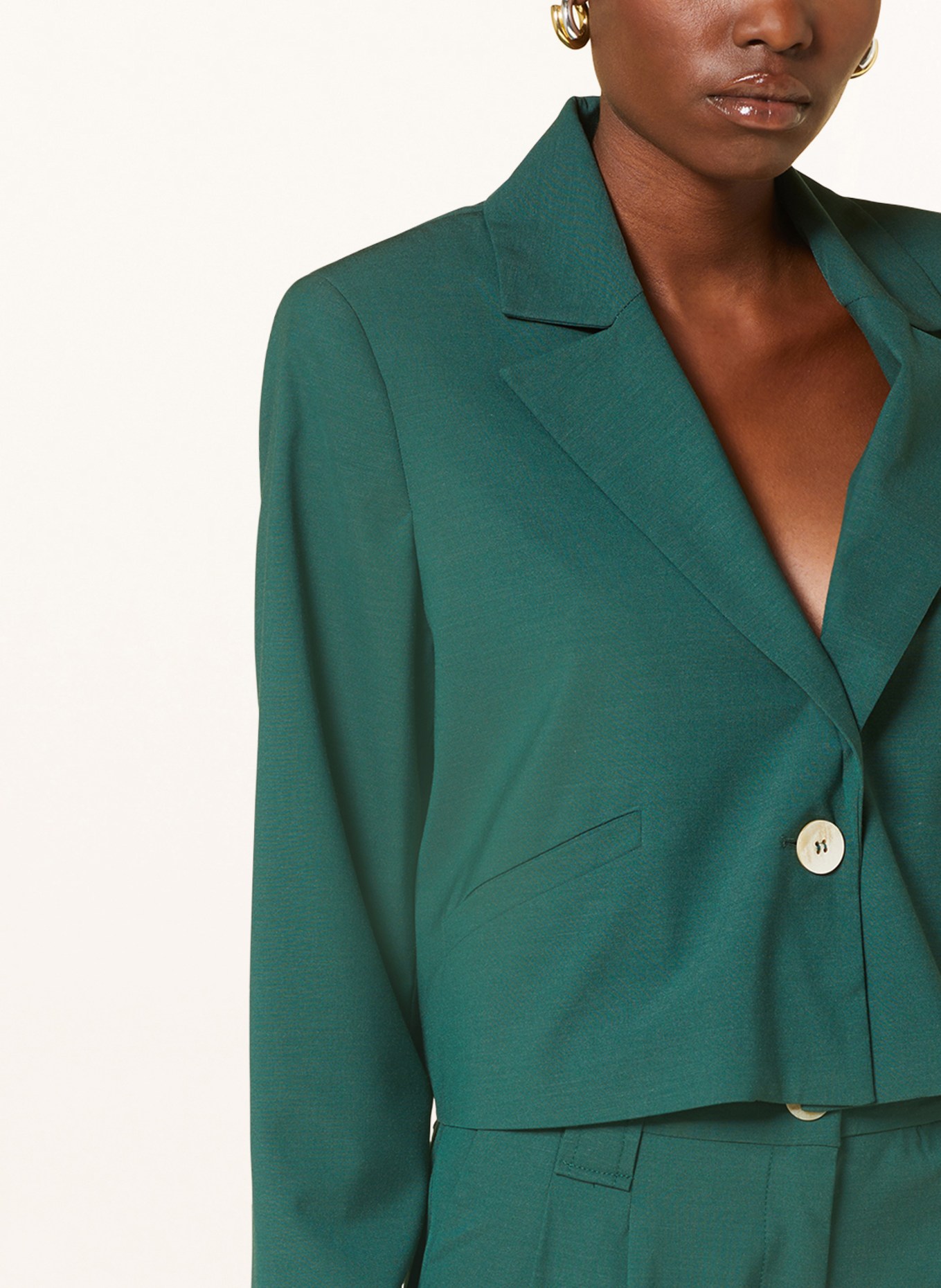 GANNI Cropped blazer, Color: GREEN (Image 4)