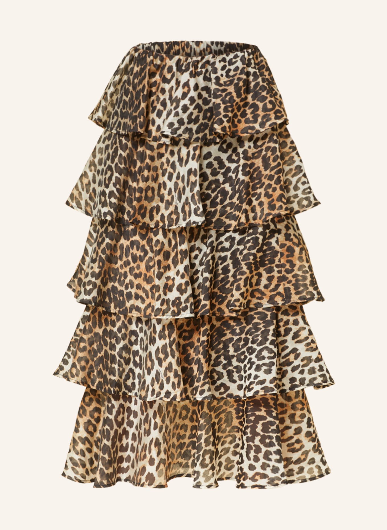 GANNI Skirt with frills, Color: CAMEL/ ECRU/ BLACK (Image 1)