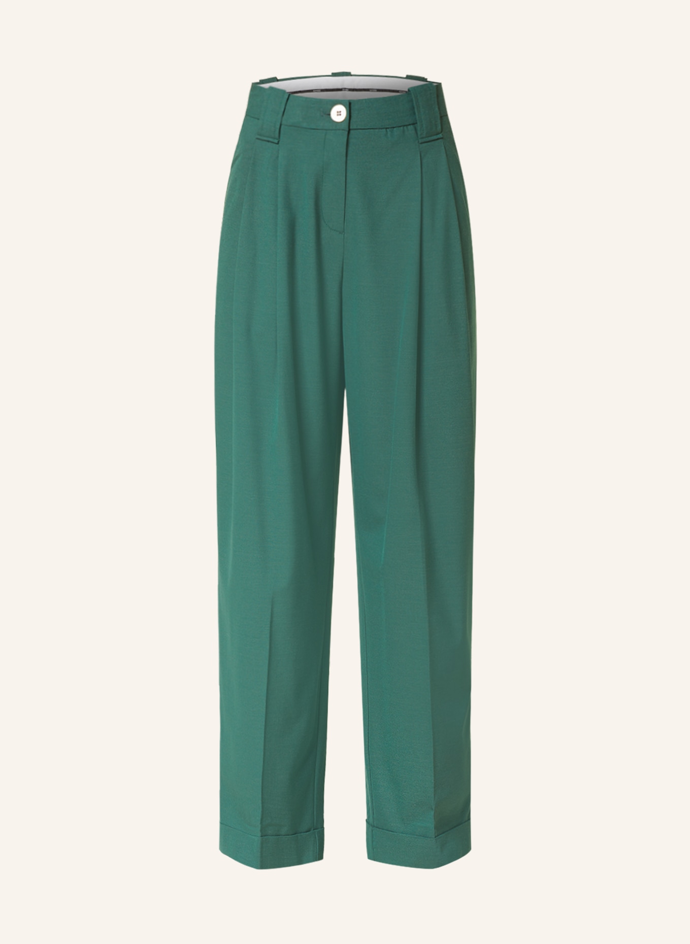 GANNI Wide leg trousers, Color: GREEN (Image 1)