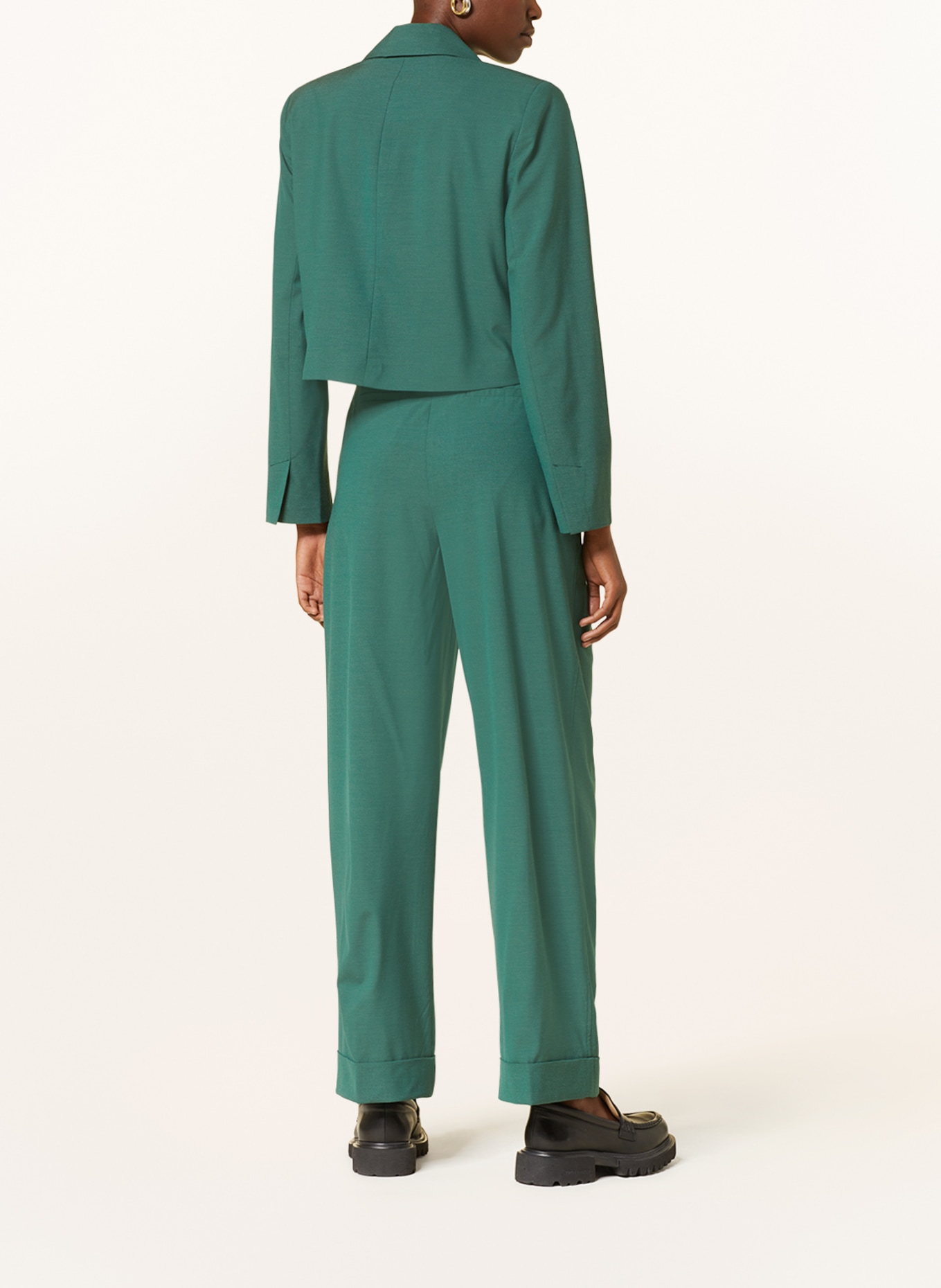 GANNI Wide leg trousers, Color: GREEN (Image 3)