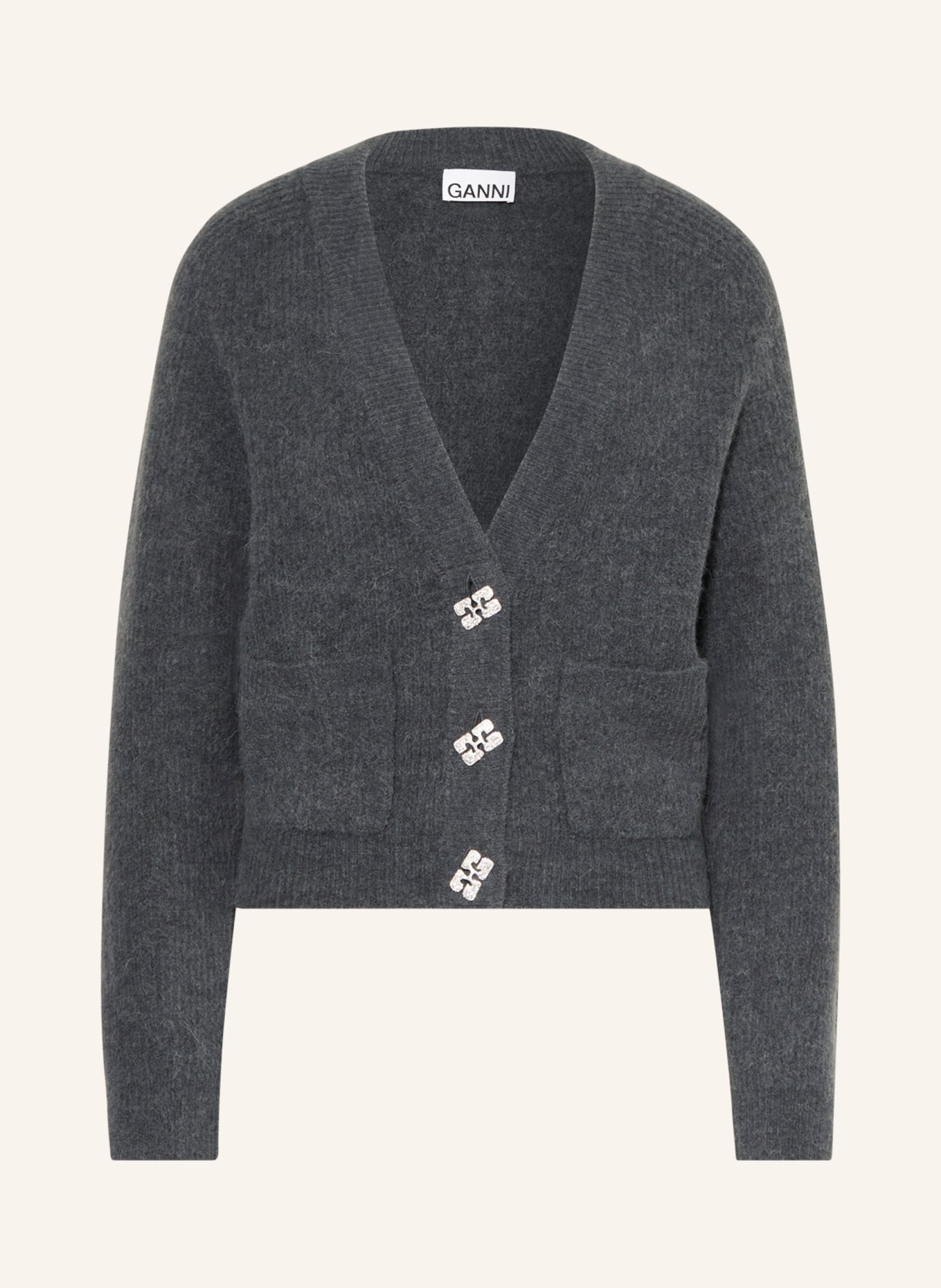 Ganni grey cardigan store