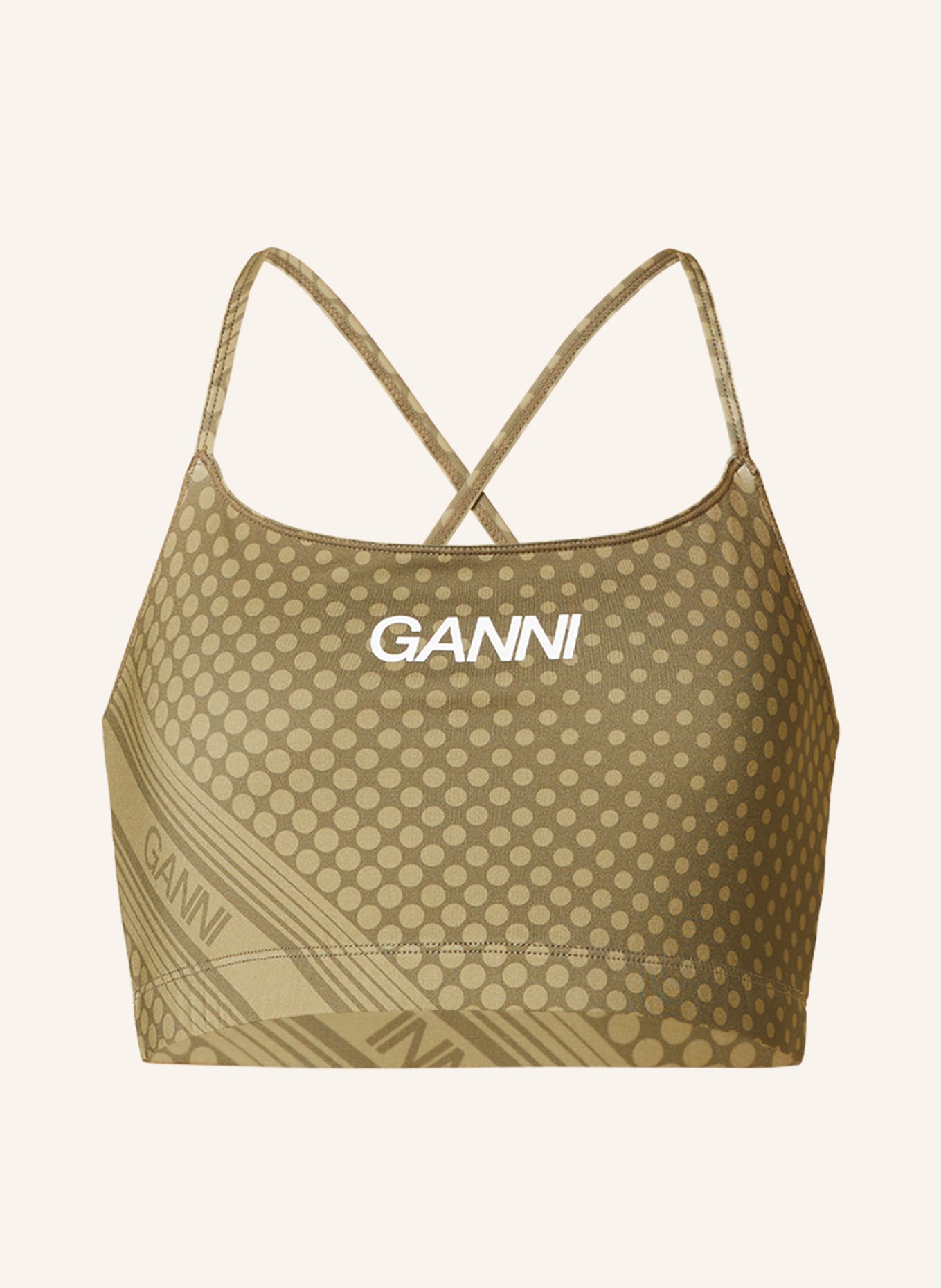 GANNI Sports bra, Color: OLIVE (Image 1)