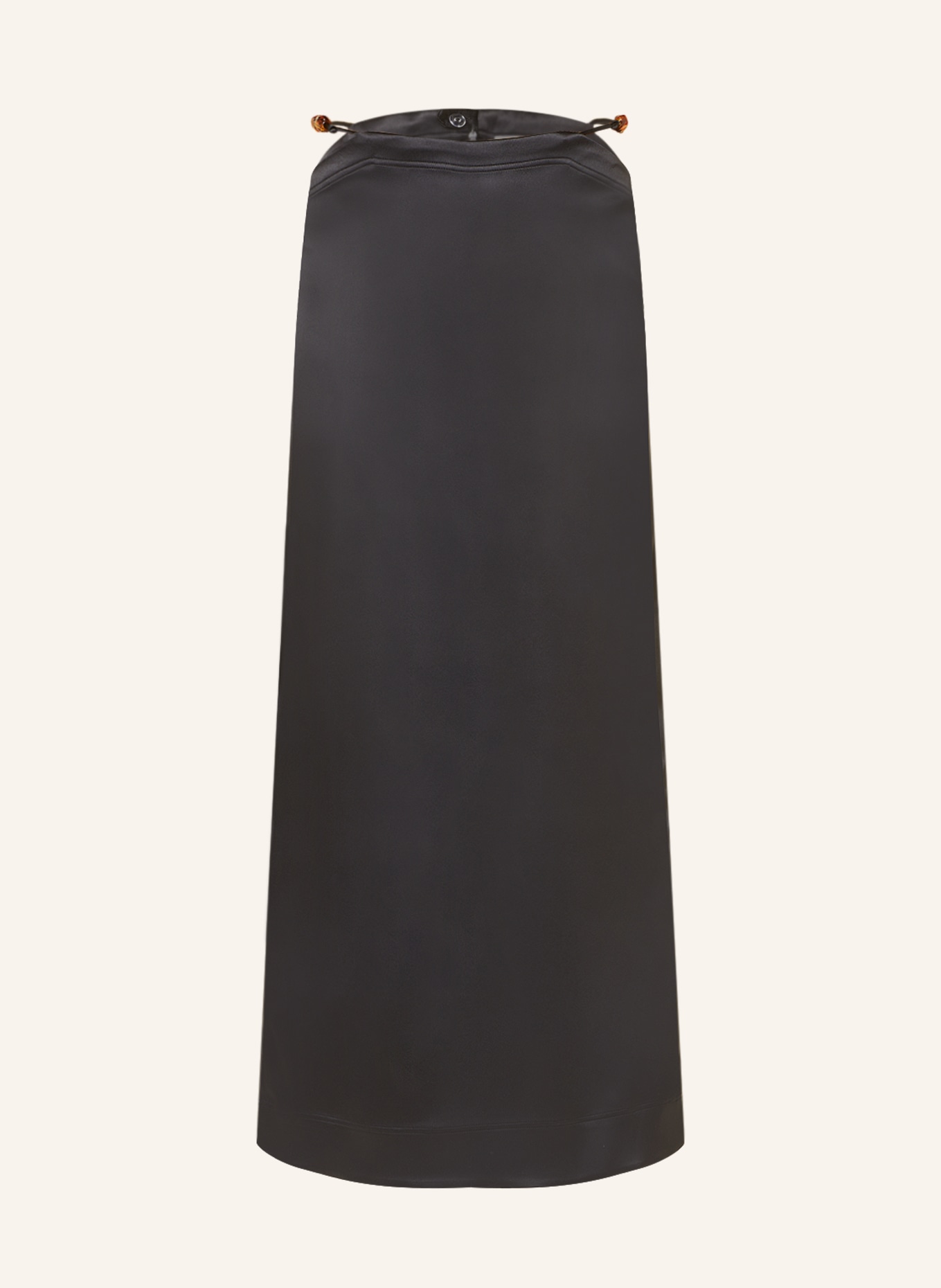 GANNI Satin skirt with decorative beads, Color: BLACK (Image 1)