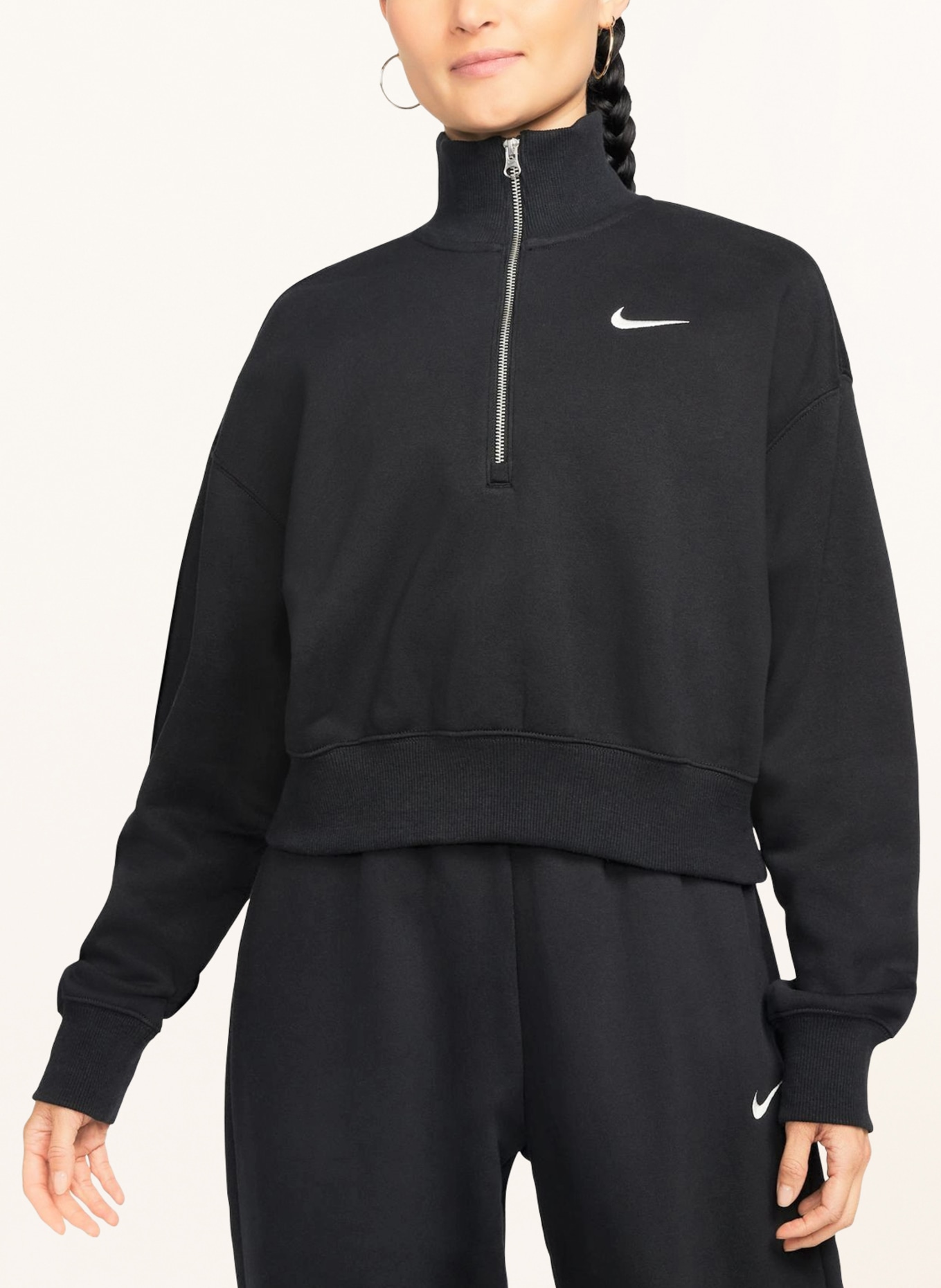 Nike Half-zip sweater in sweatshirt fabric SPORTSWEAR PHOENIX, Color: BLACK (Image 2)