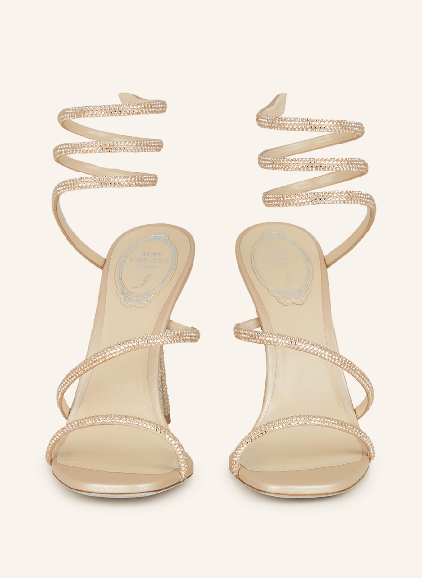 RENE CAOVILLA Sandálky CLEO s ozdobnými kamínky, Barva: ZLATÁ (Obrázek 3)