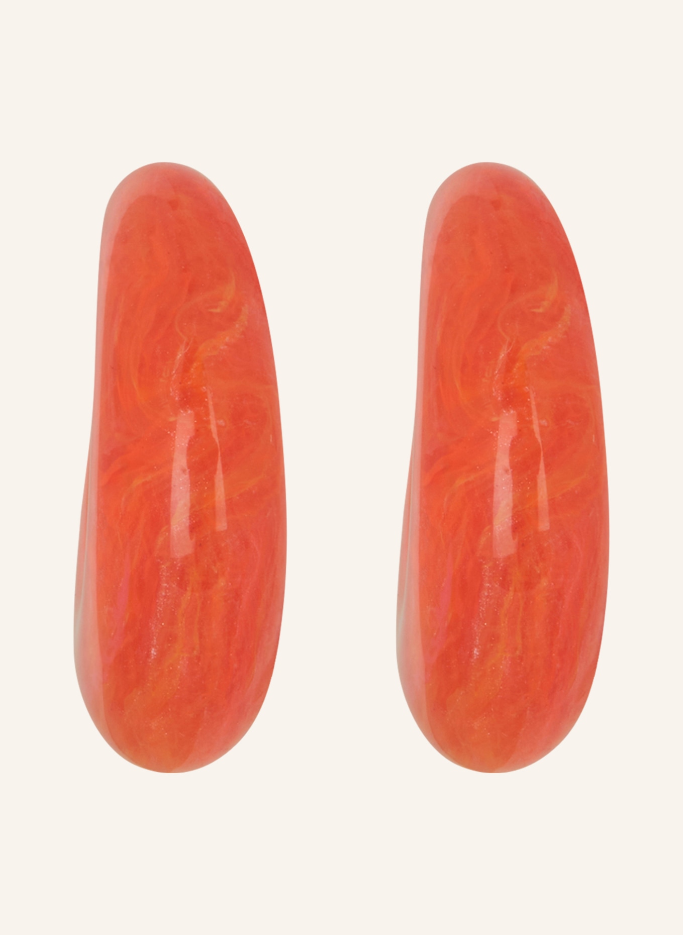 VANESSA BARONI Creole earrings MOON, Color: ORANGE/ PINK (Image 1)