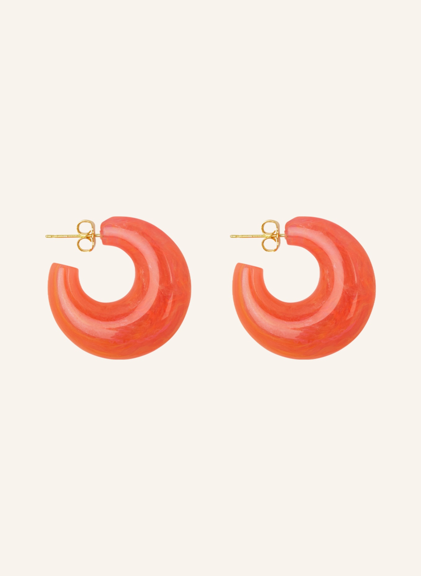 VANESSA BARONI Creole earrings MOON, Color: ORANGE/ PINK (Image 2)