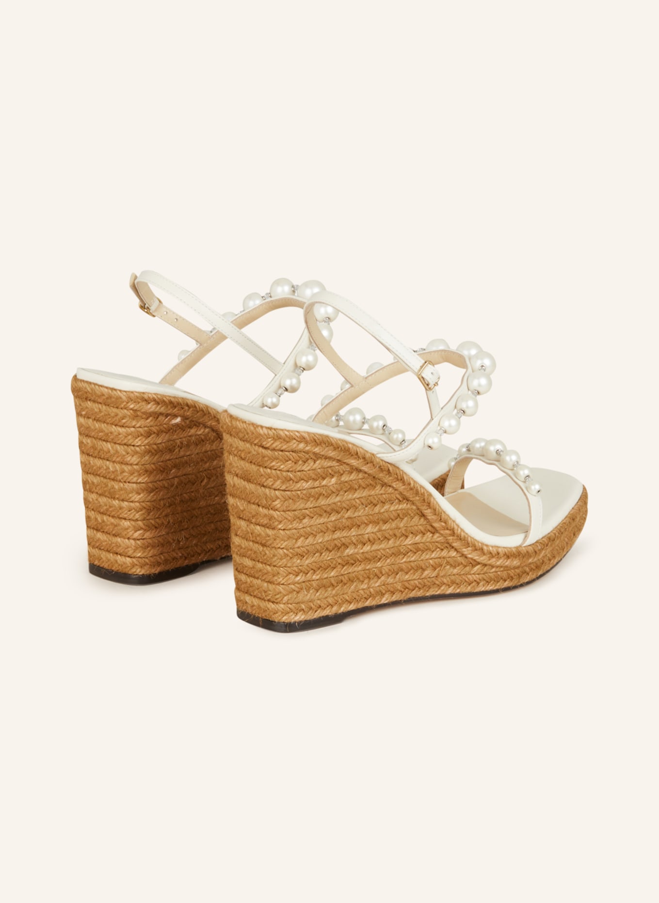 JIMMY CHOO Wedges AMATUUS 110 with decorative beads, Color: WHITE (Image 2)
